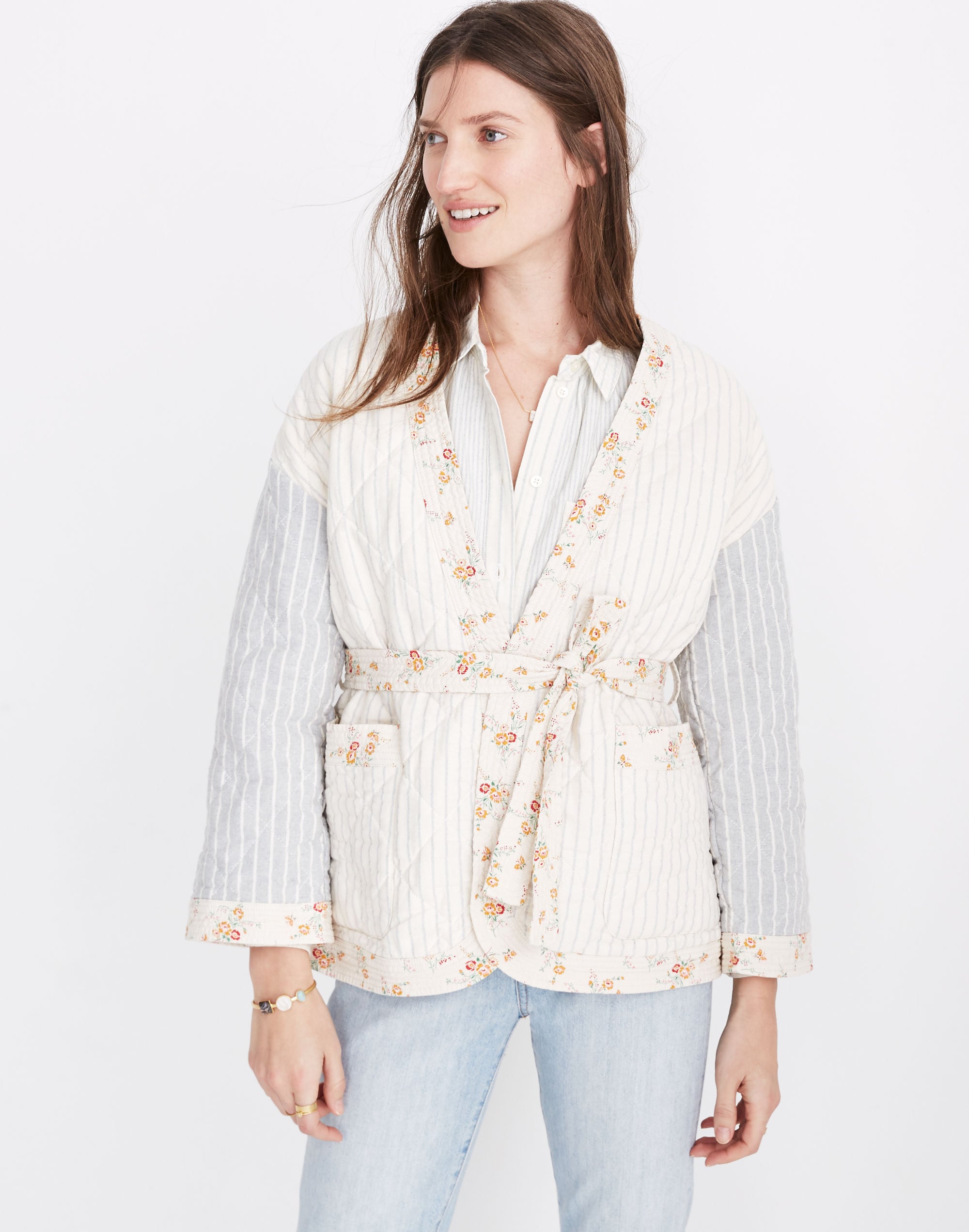 Madewell x The New Denim Project® Patchwork Wrap Jacket