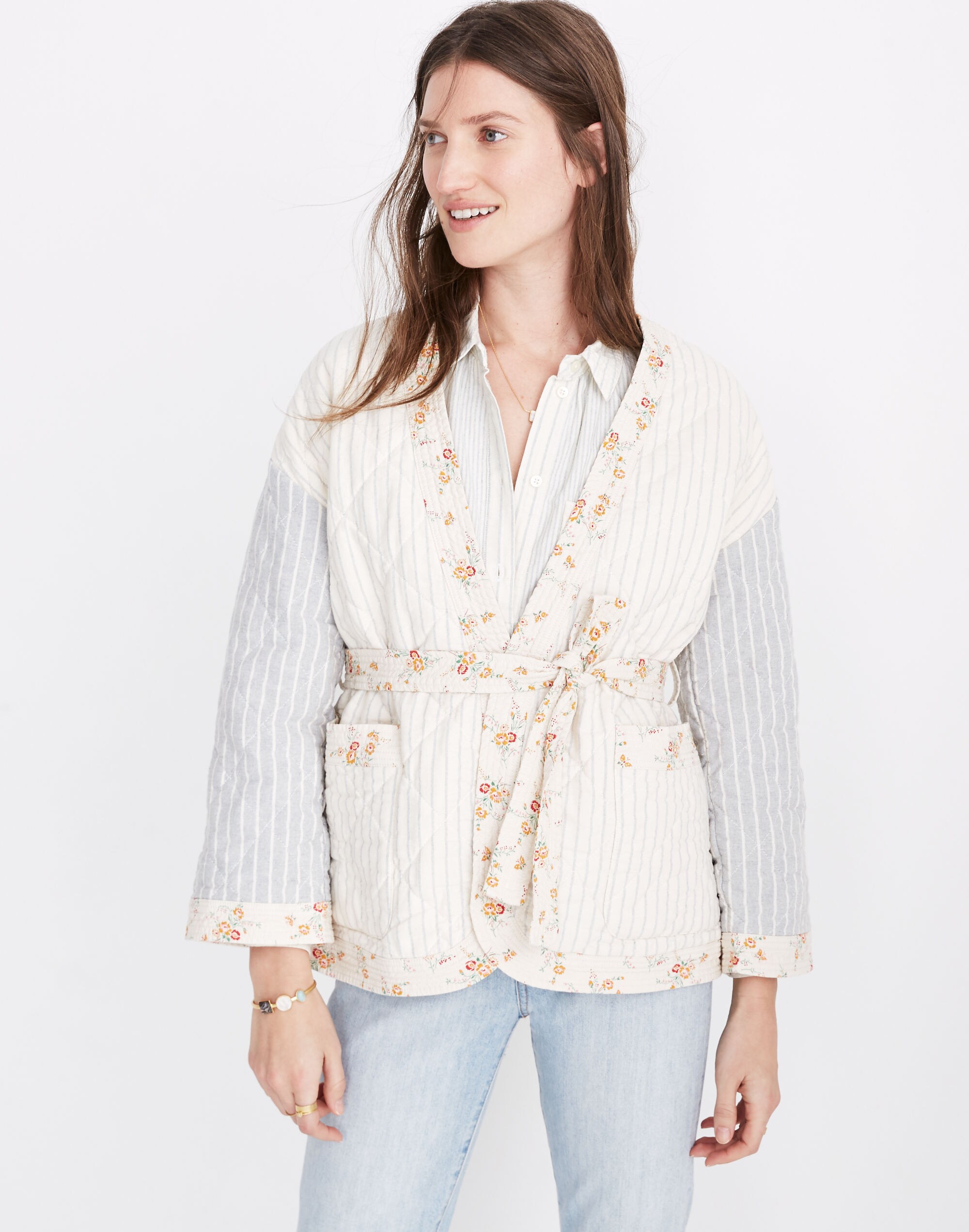madewell quilted wrap jacket