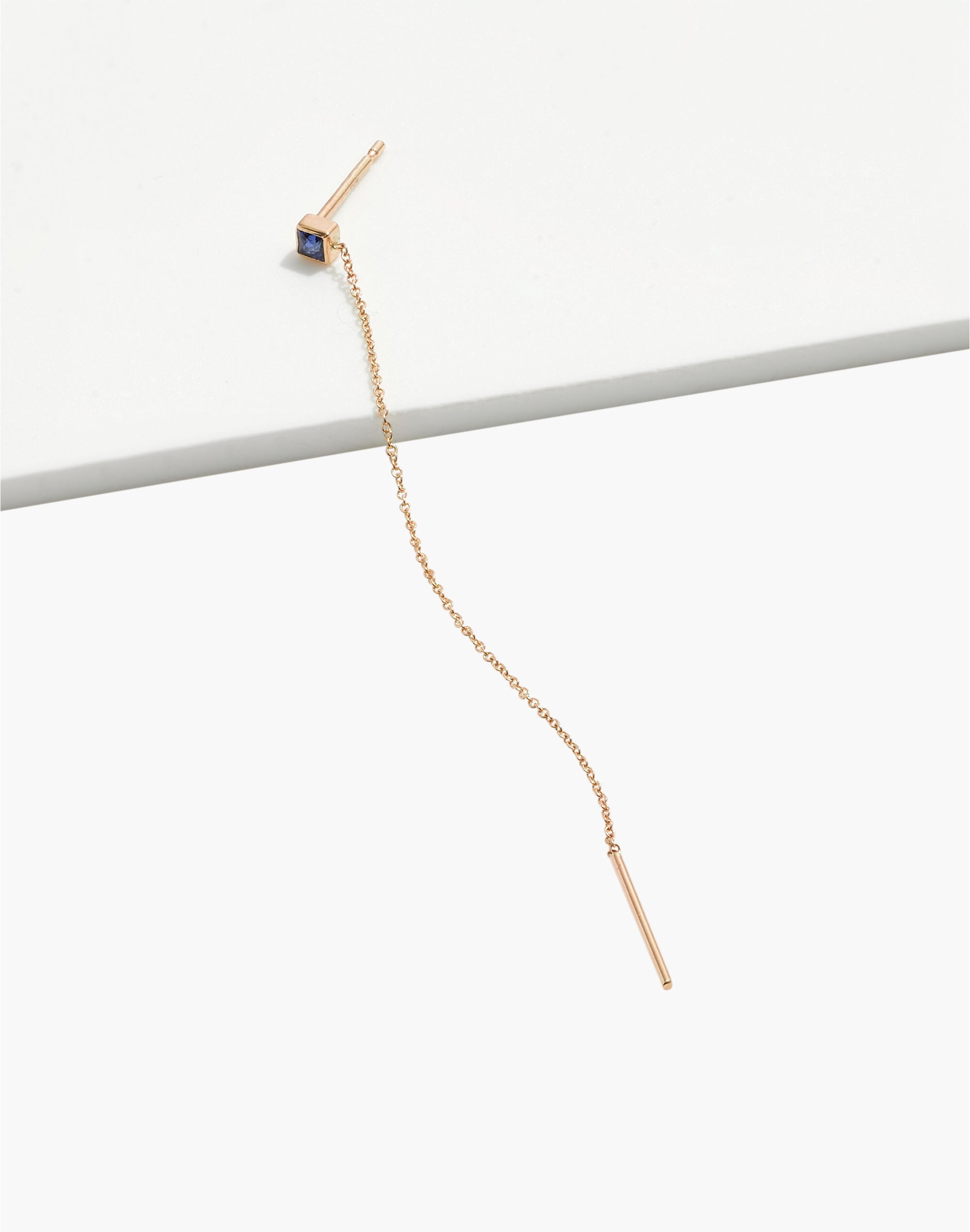 Madewell x Still House&trade; Single 14k Gold Vesa Blue Sapphire Earring
