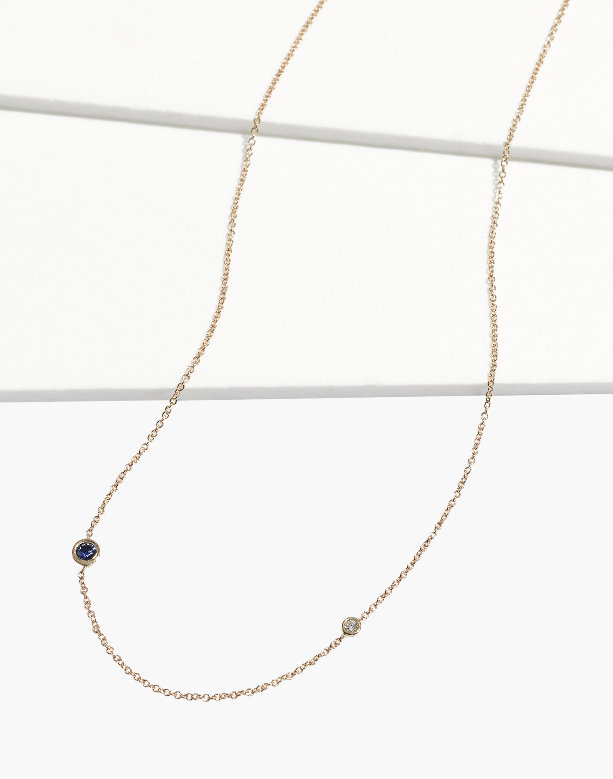 Madewell x Still House&trade; 14k Gold Iba Blue Sapphire and White Diamond Necklace