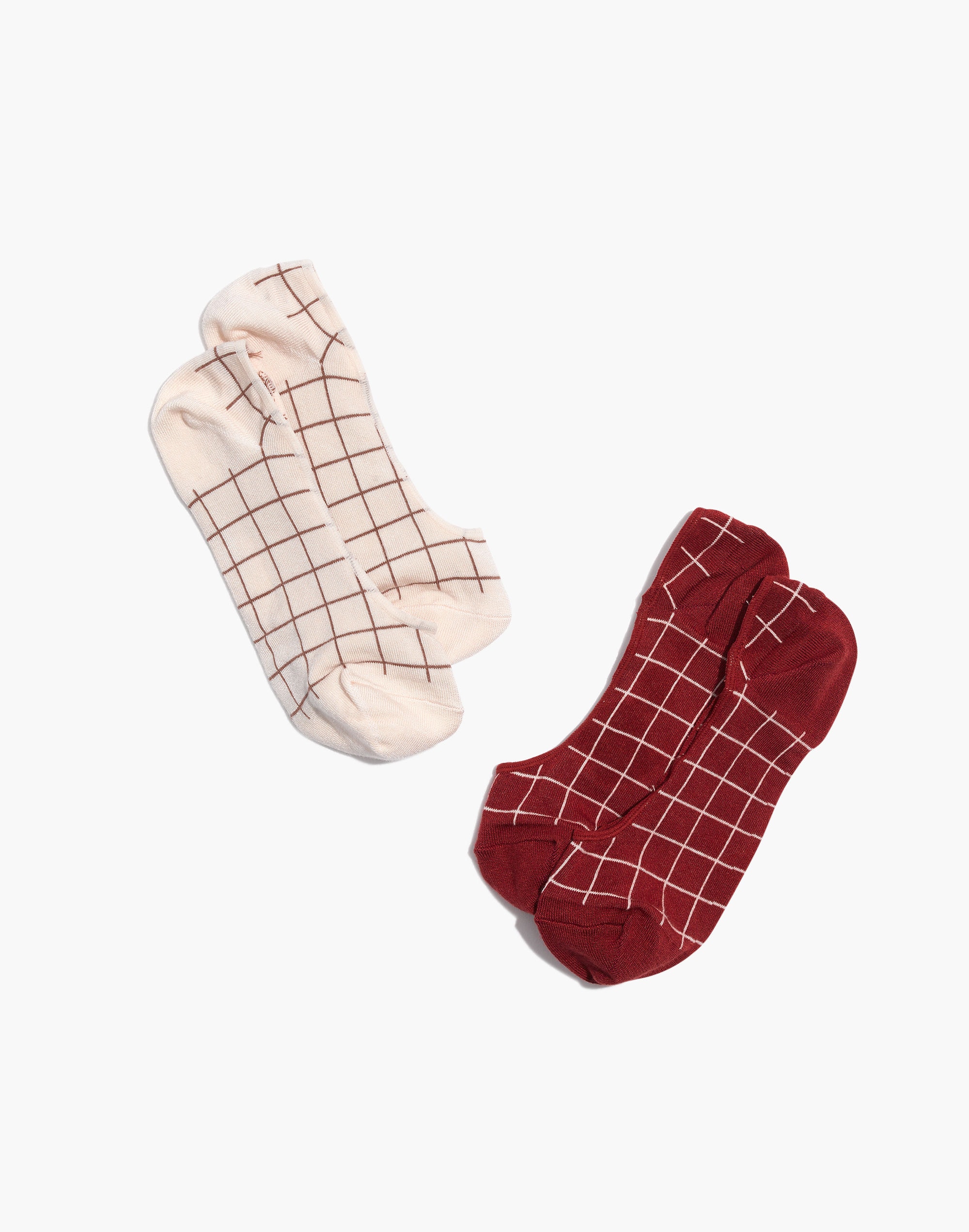 two-pack grid low-profile socks