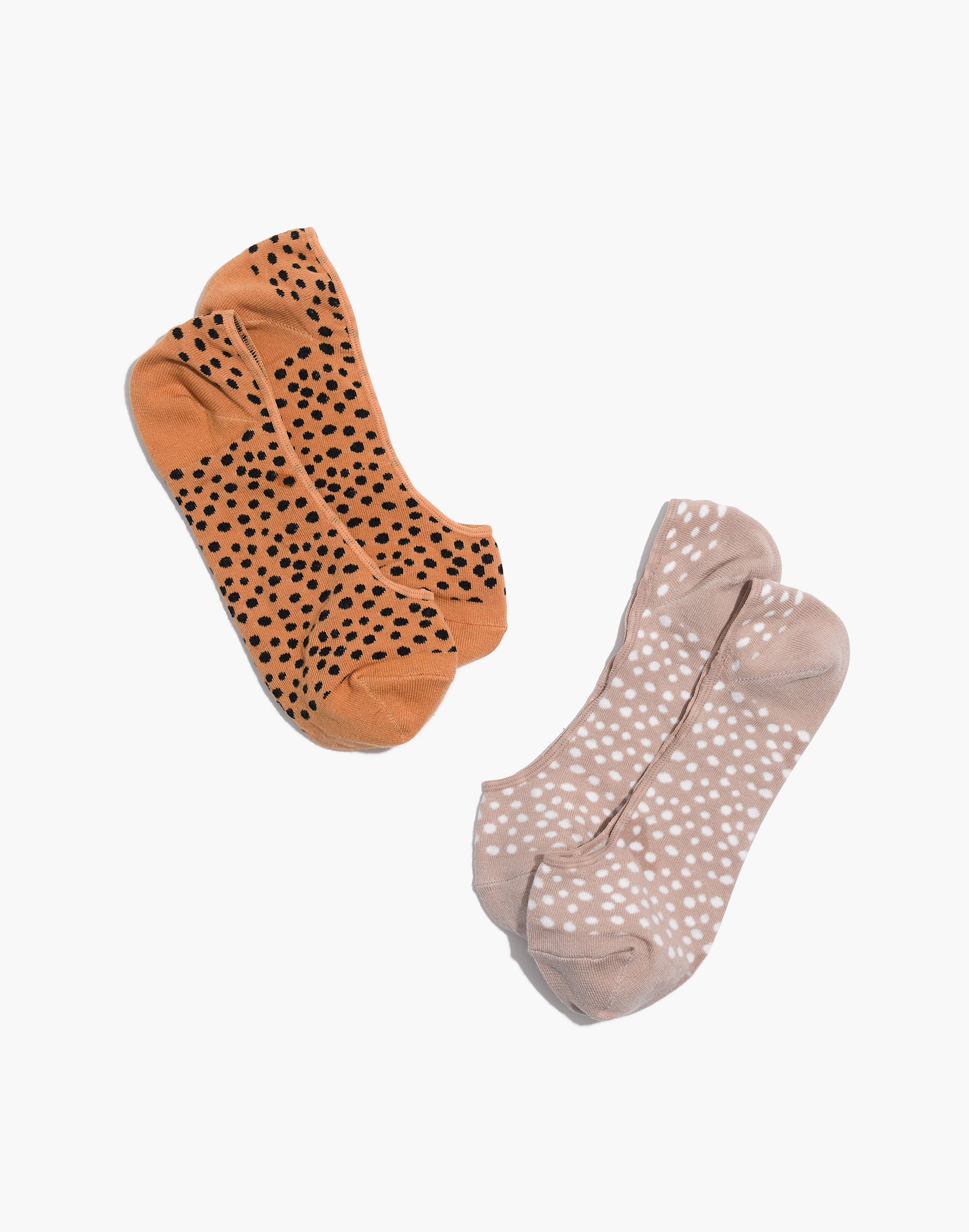 two-pack mini leopard dot low-profile socks