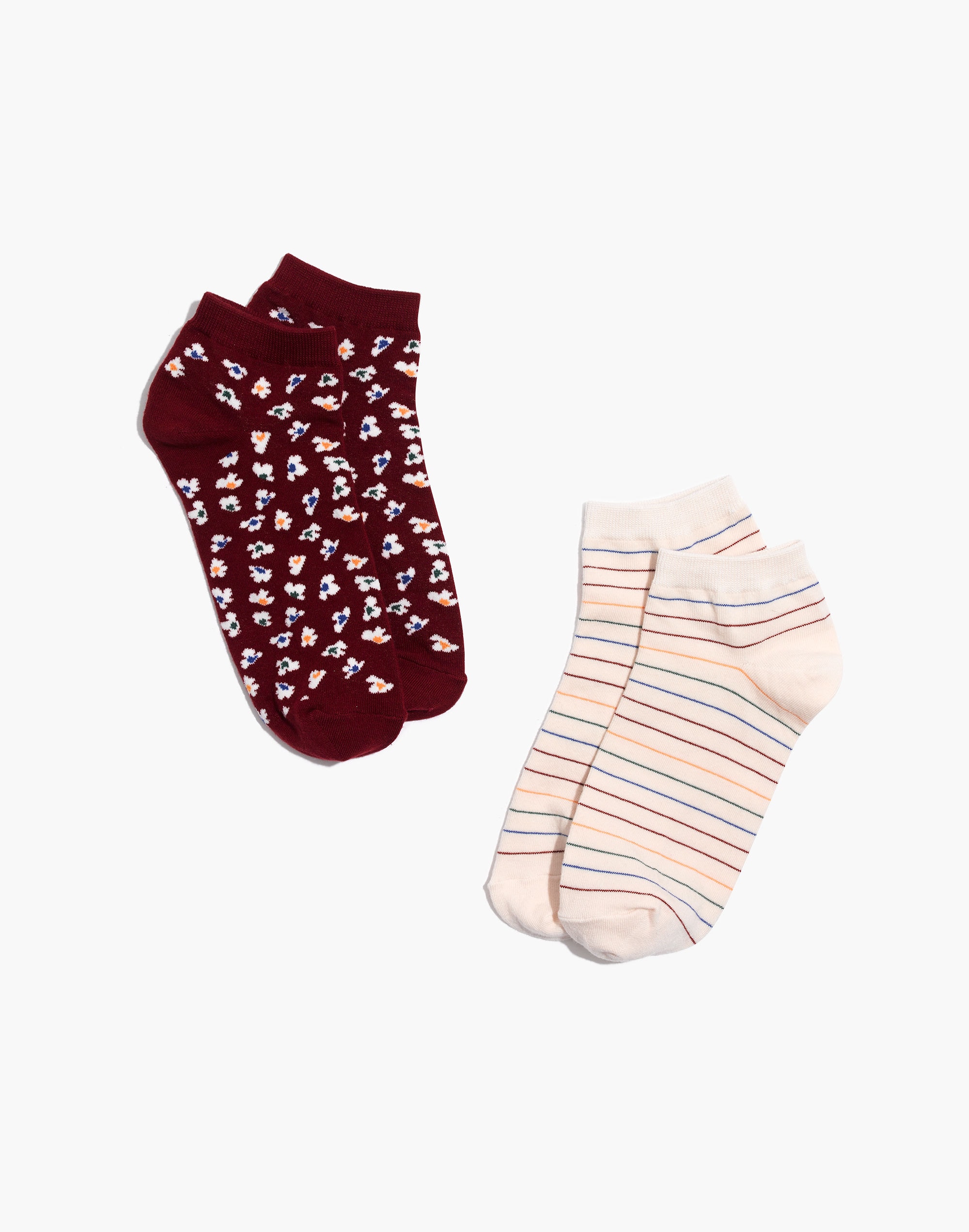 two-pack delicate floral anklet socks
