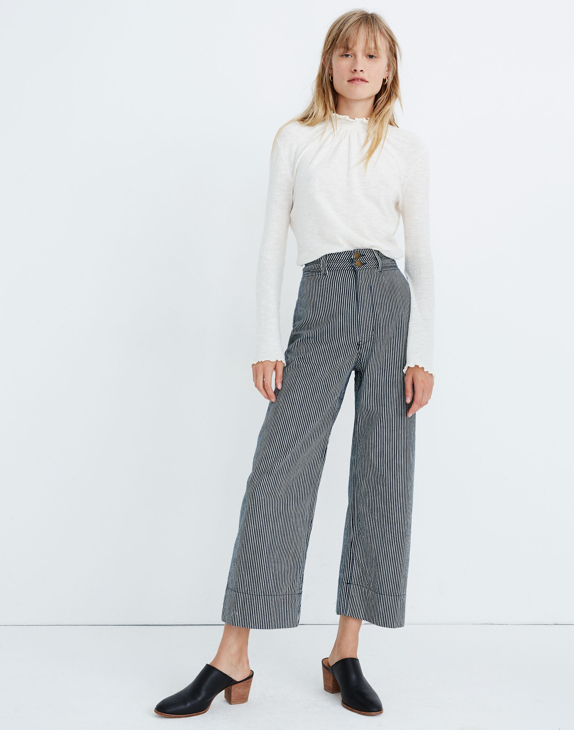 Apiece Apart&trade; Denim Merida Pants in Railroad Stripe