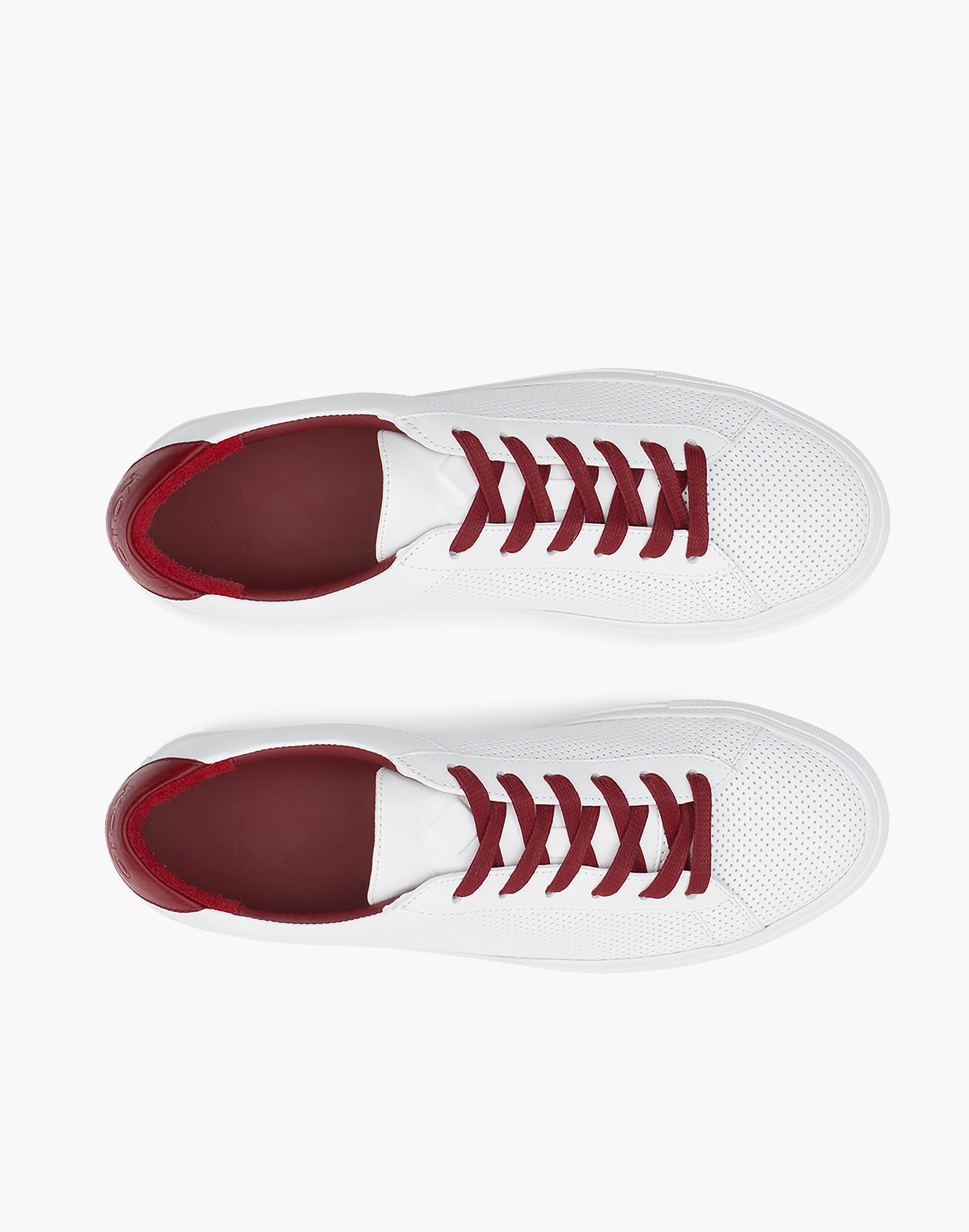 Koio Capri Chili Perforated Sneakers in White Leather