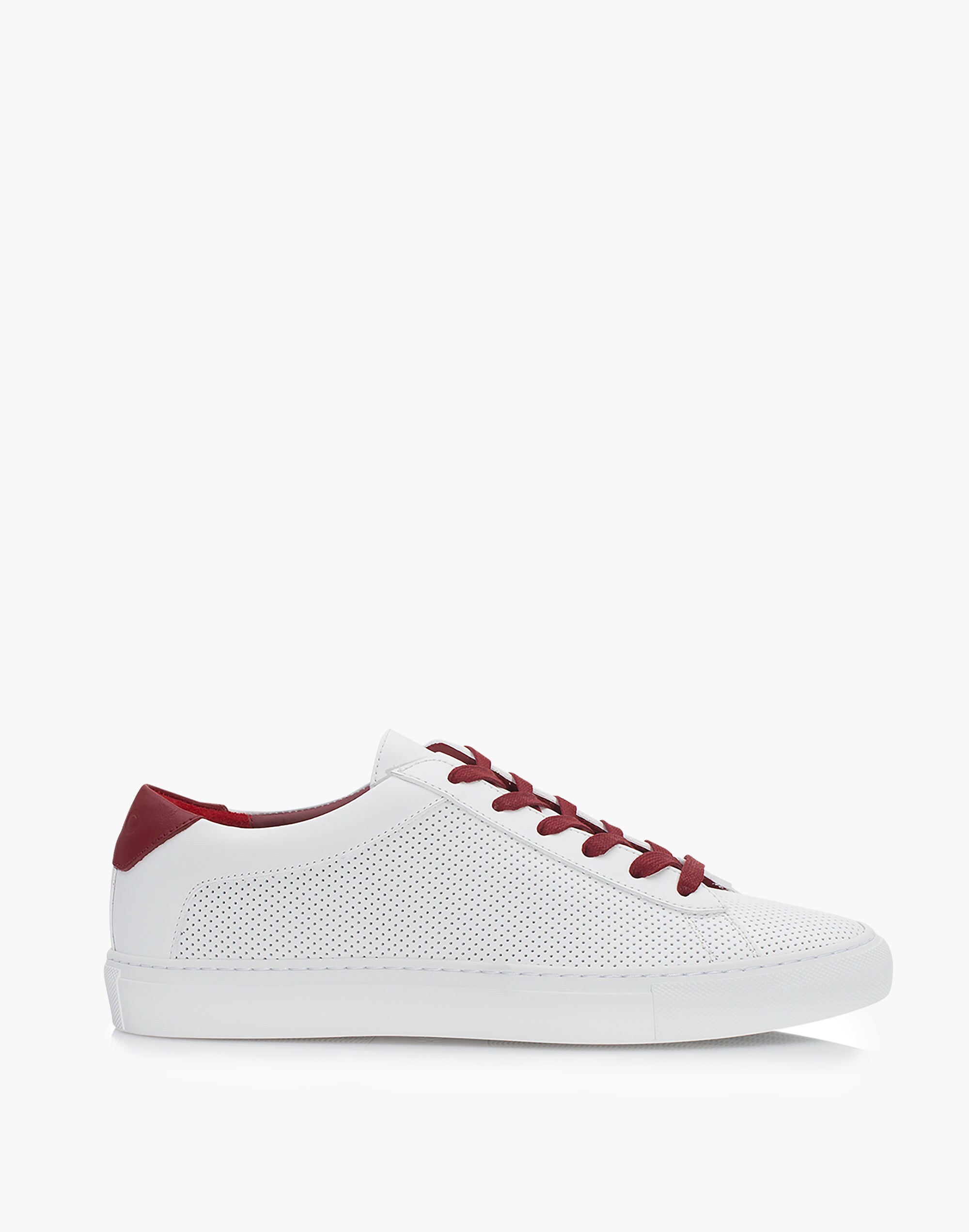 Koio Capri Chili Perforated Sneakers in White Leather