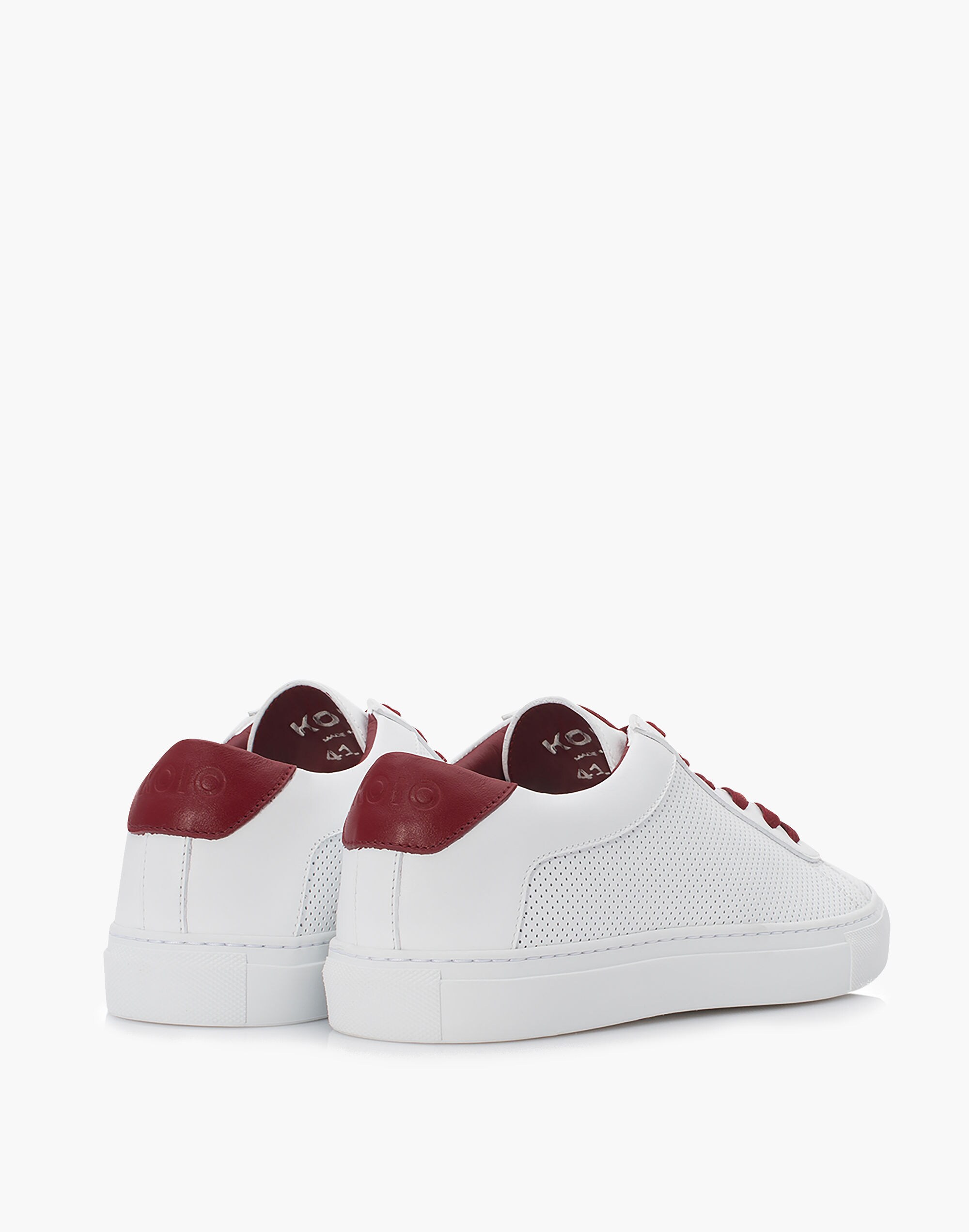 Koio Capri Chili Perforated Sneakers in White Leather