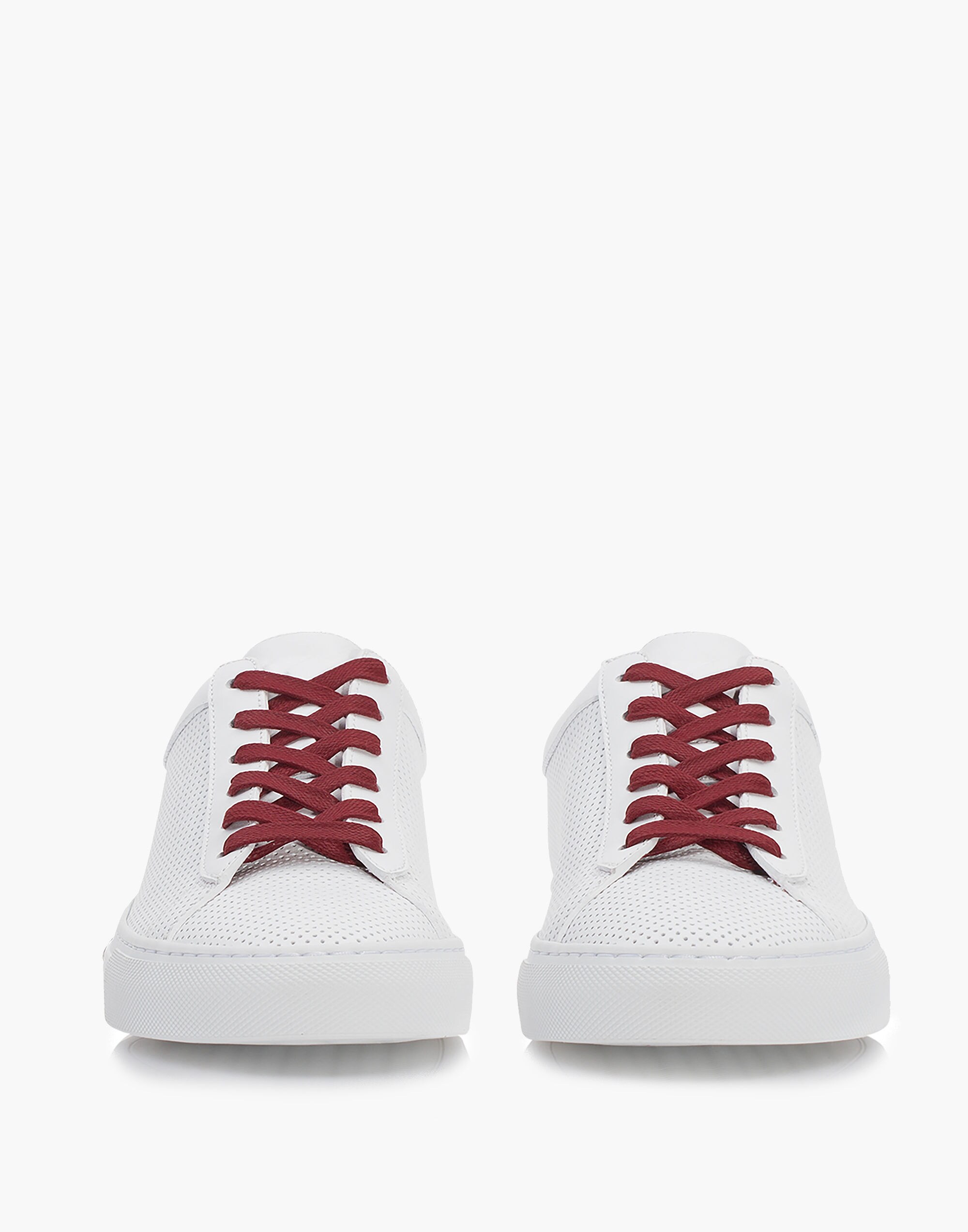 Koio Capri Chili Perforated Sneakers in White Leather