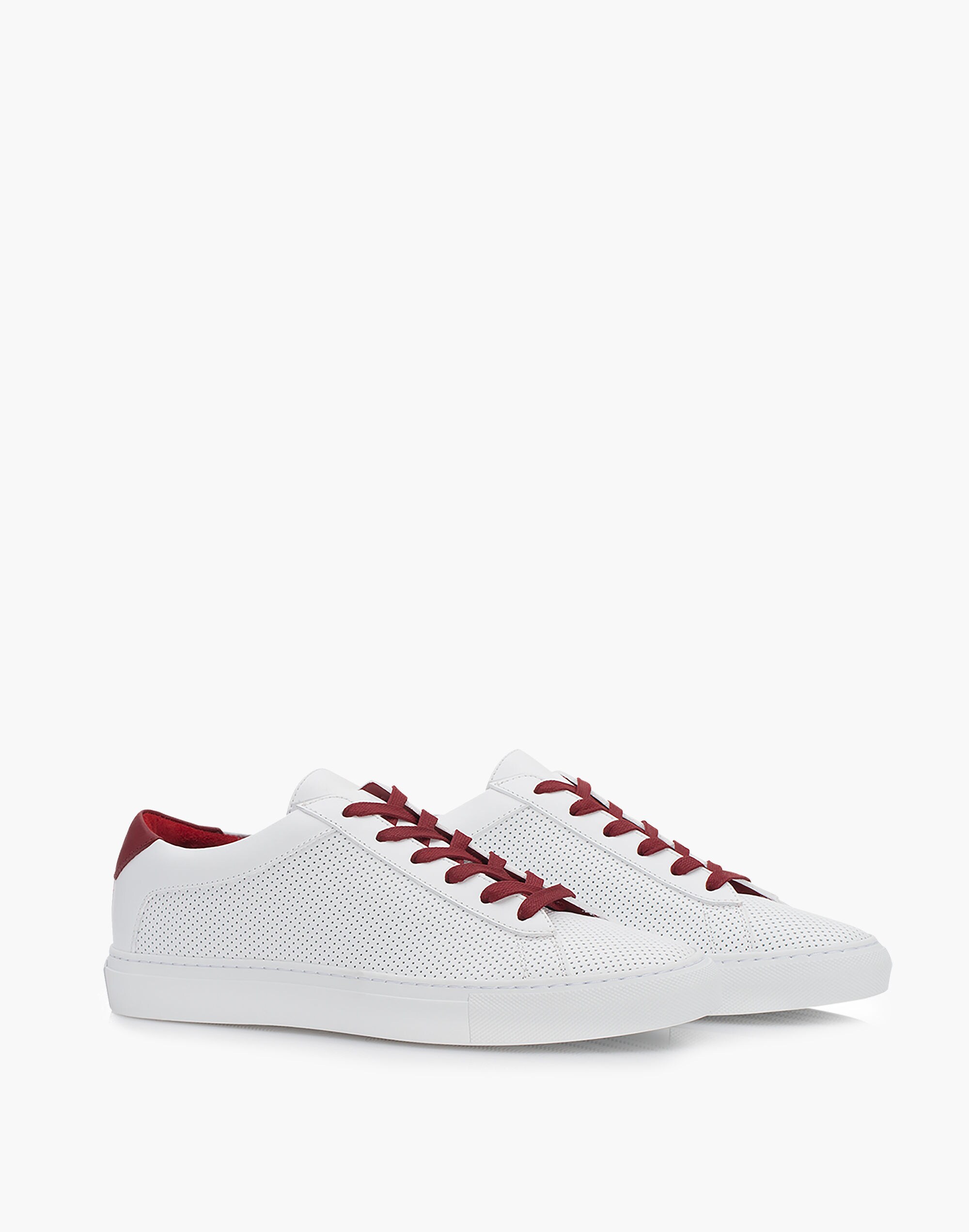 Koio Capri Chili Perforated Sneakers in White Leather