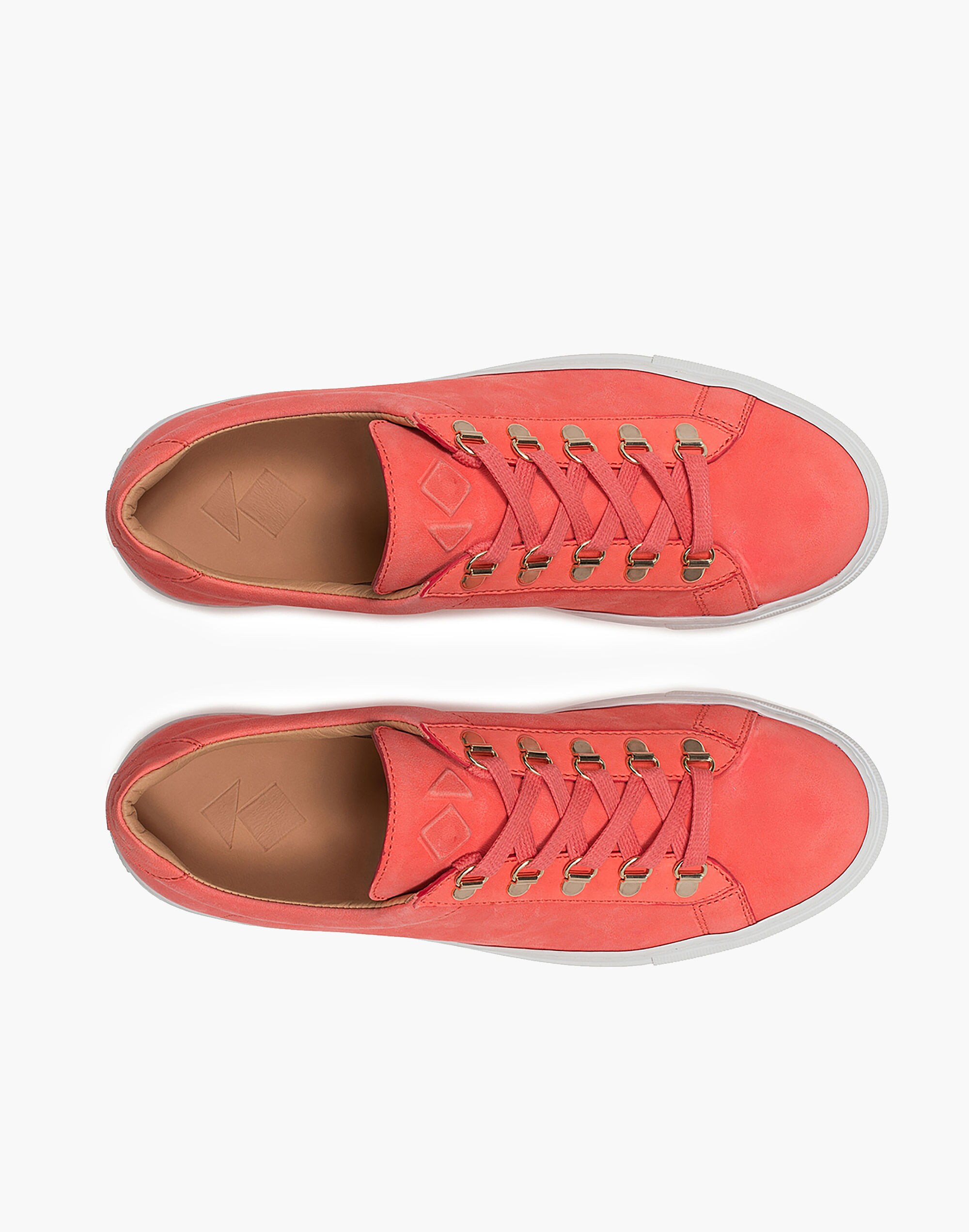 Koio Gavia Albicocca Low-Top Sneakers in Apricot Leather