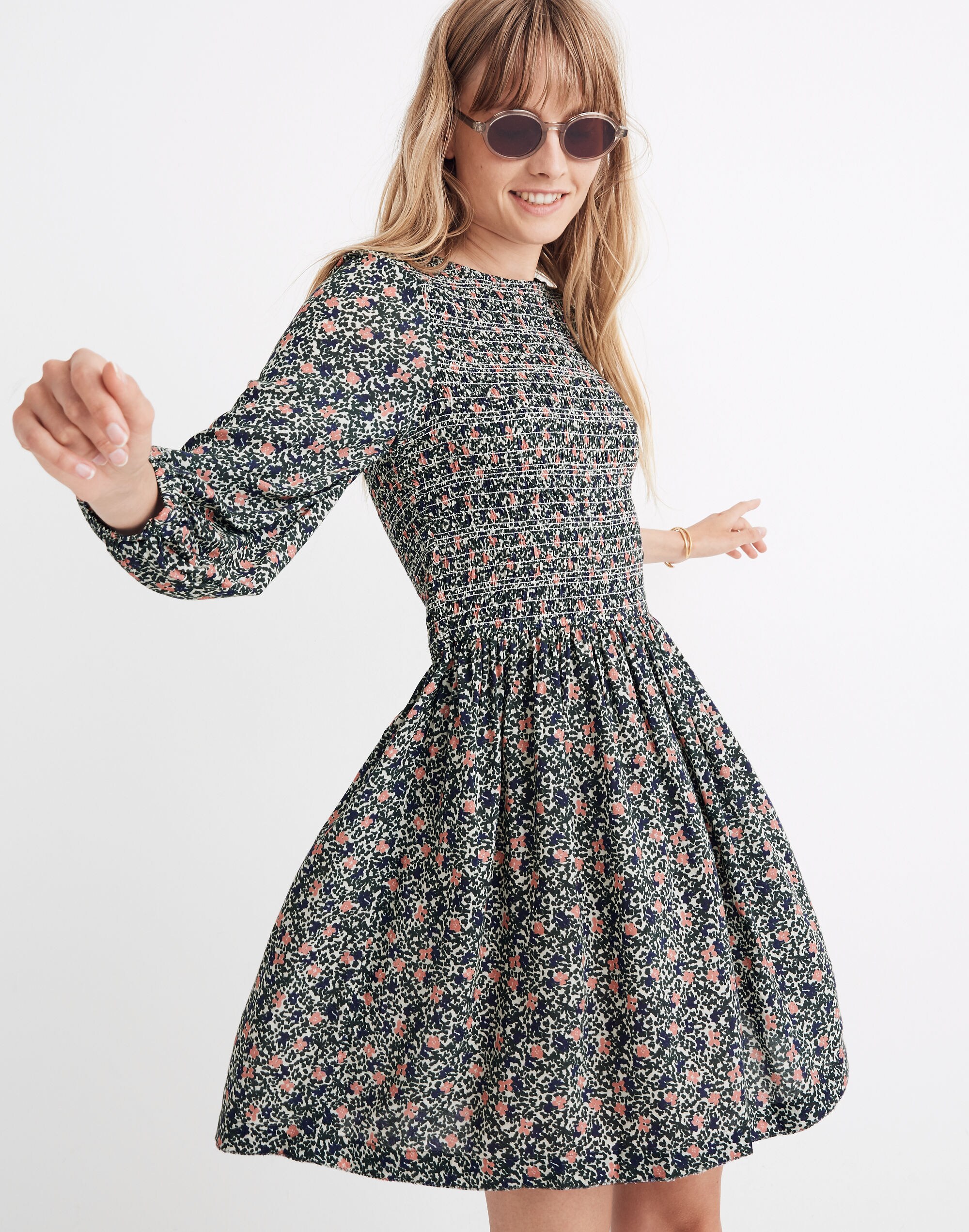 Apiece Apart&trade; Olivias Smocked Mini Dress