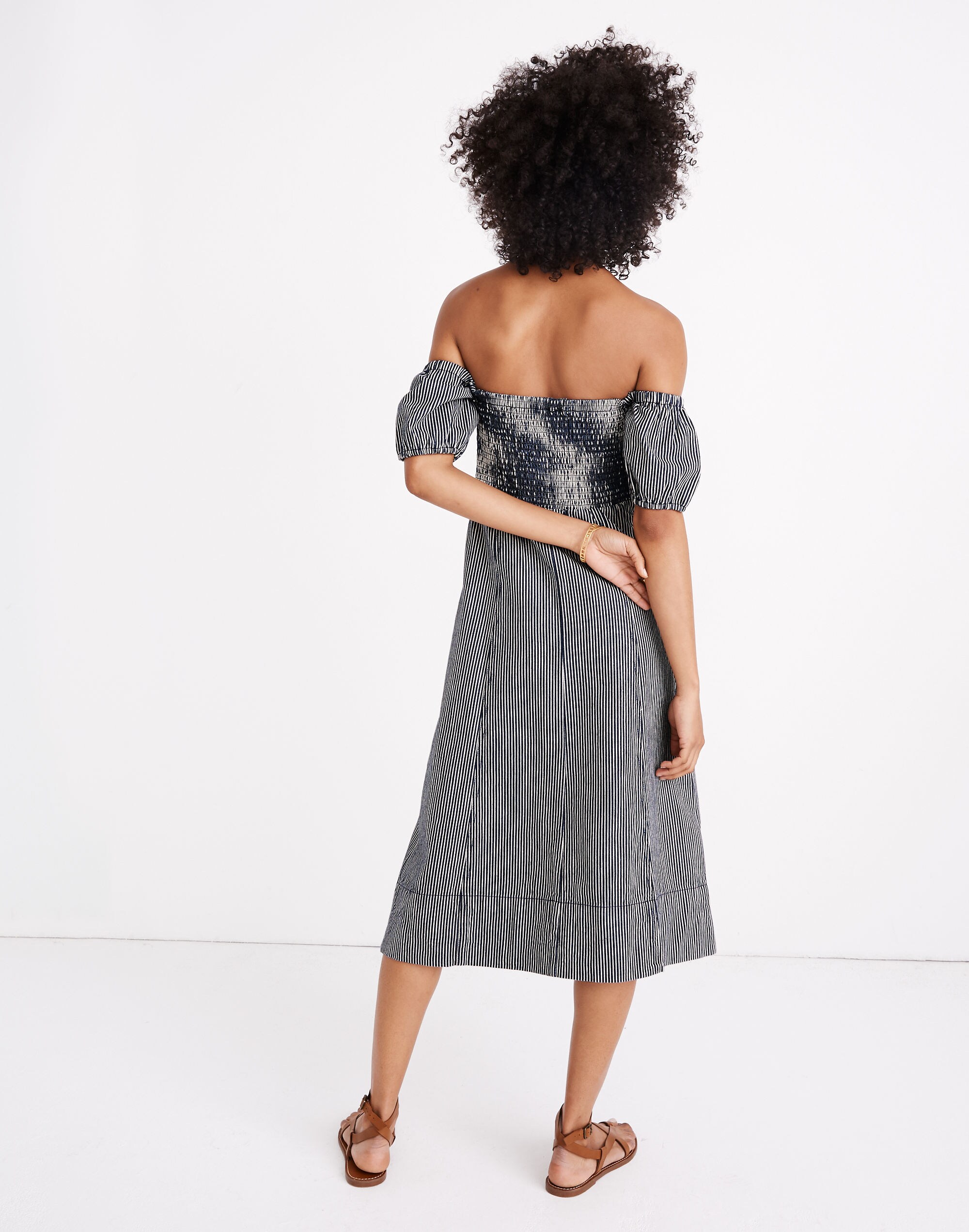 Apiece Apart&trade; Isla Mujeres Off-the-Shoulder Dress in Railroad Stripe