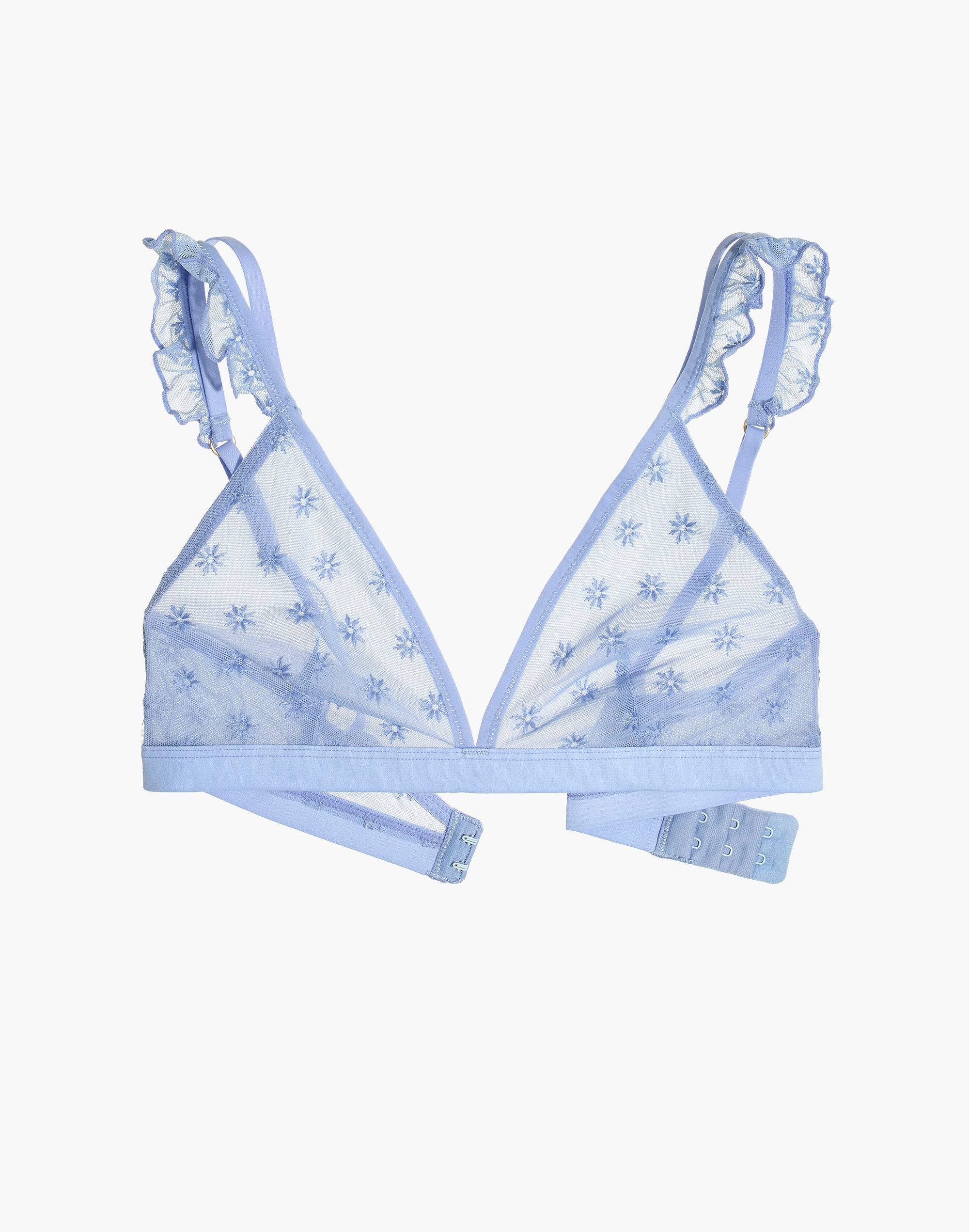 embroidered mesh ruffle eden bralette
