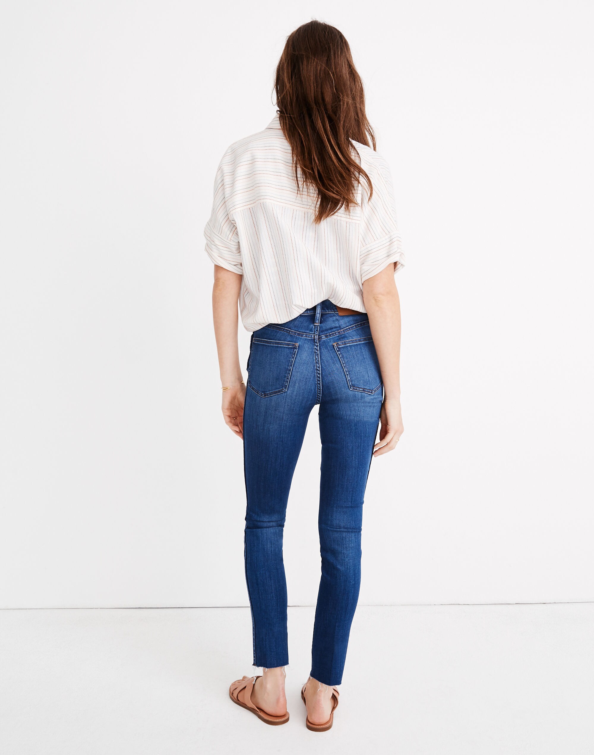10" High-Rise Skinny Crop Jeans: Button-Front TENCEL&trade; Denim Edition