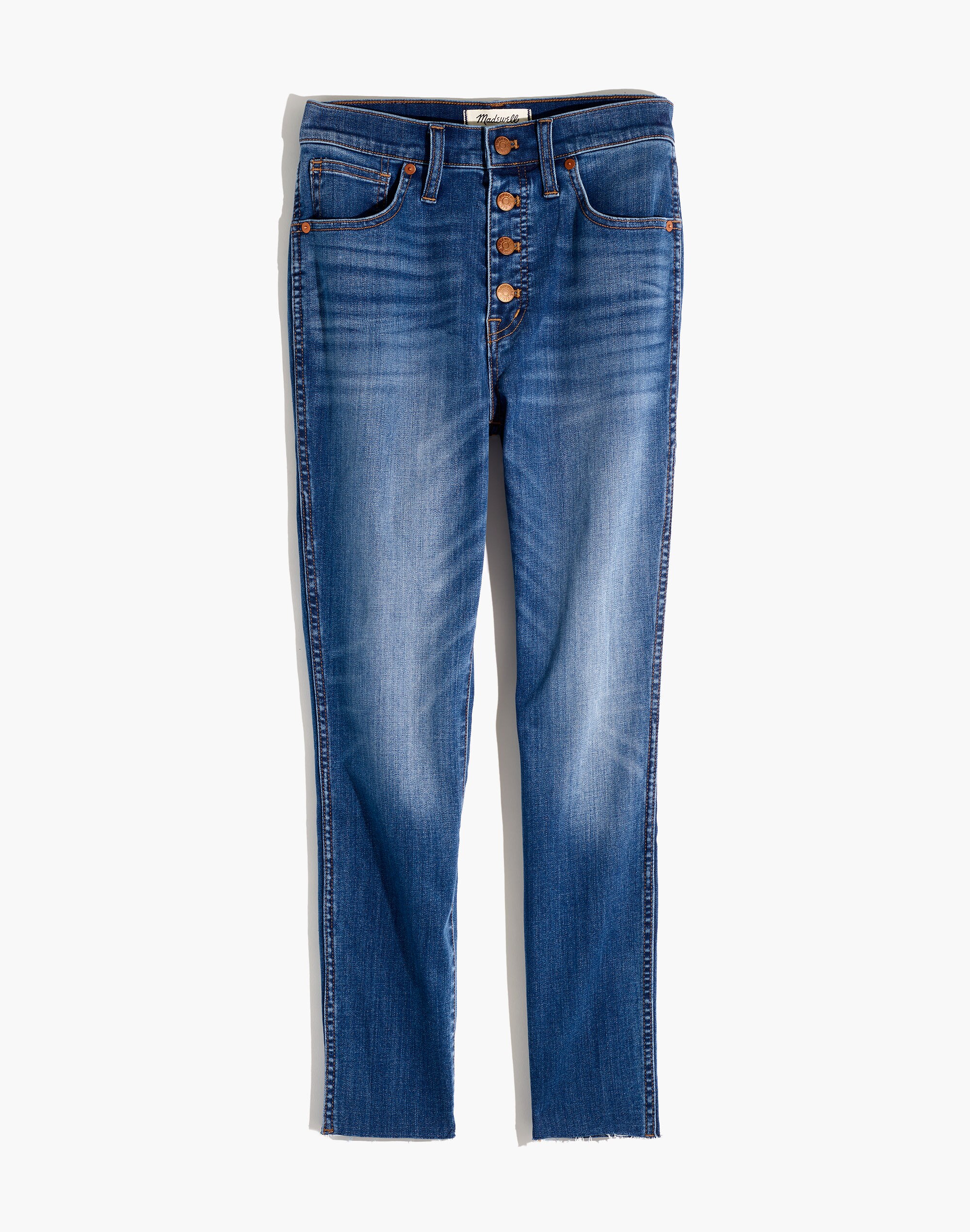 10" High-Rise Skinny Crop Jeans: Button-Front TENCEL&trade; Denim Edition