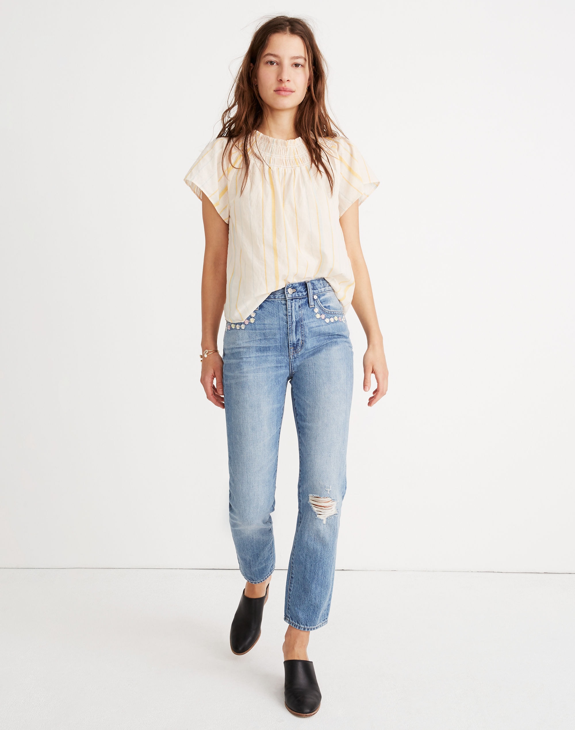 the perfect vintage jean: floral embroidered edition