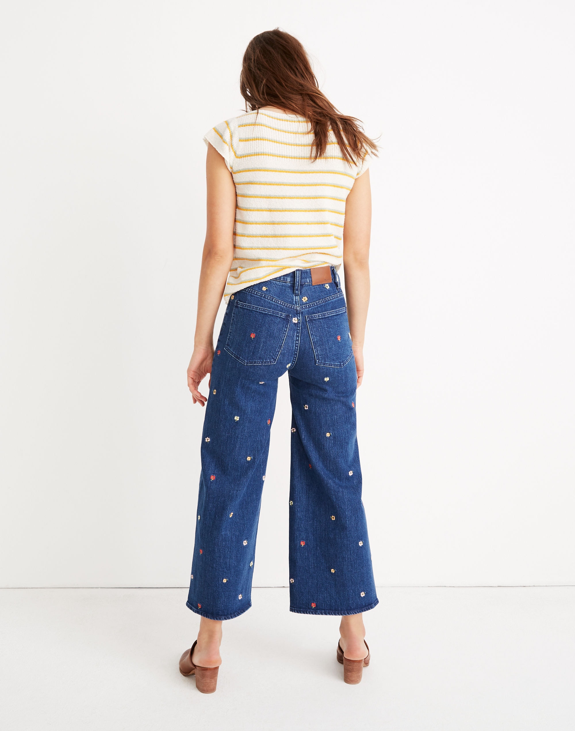 Wide-Leg Crop Jeans: Confetti Floral Embroidered Edition