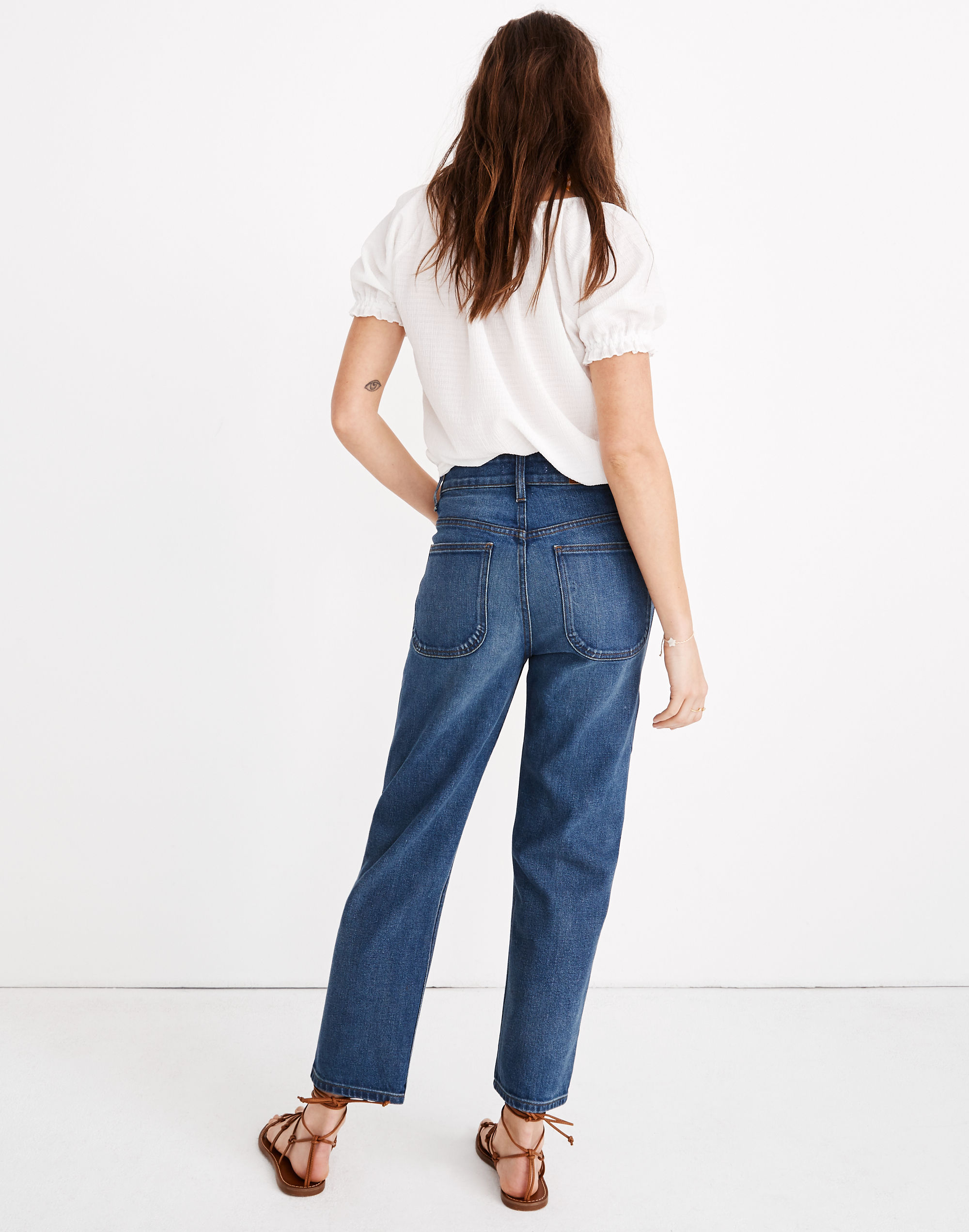 Rivet &amp; Thread High-Rise Straight Jeans: Button-Front Edition