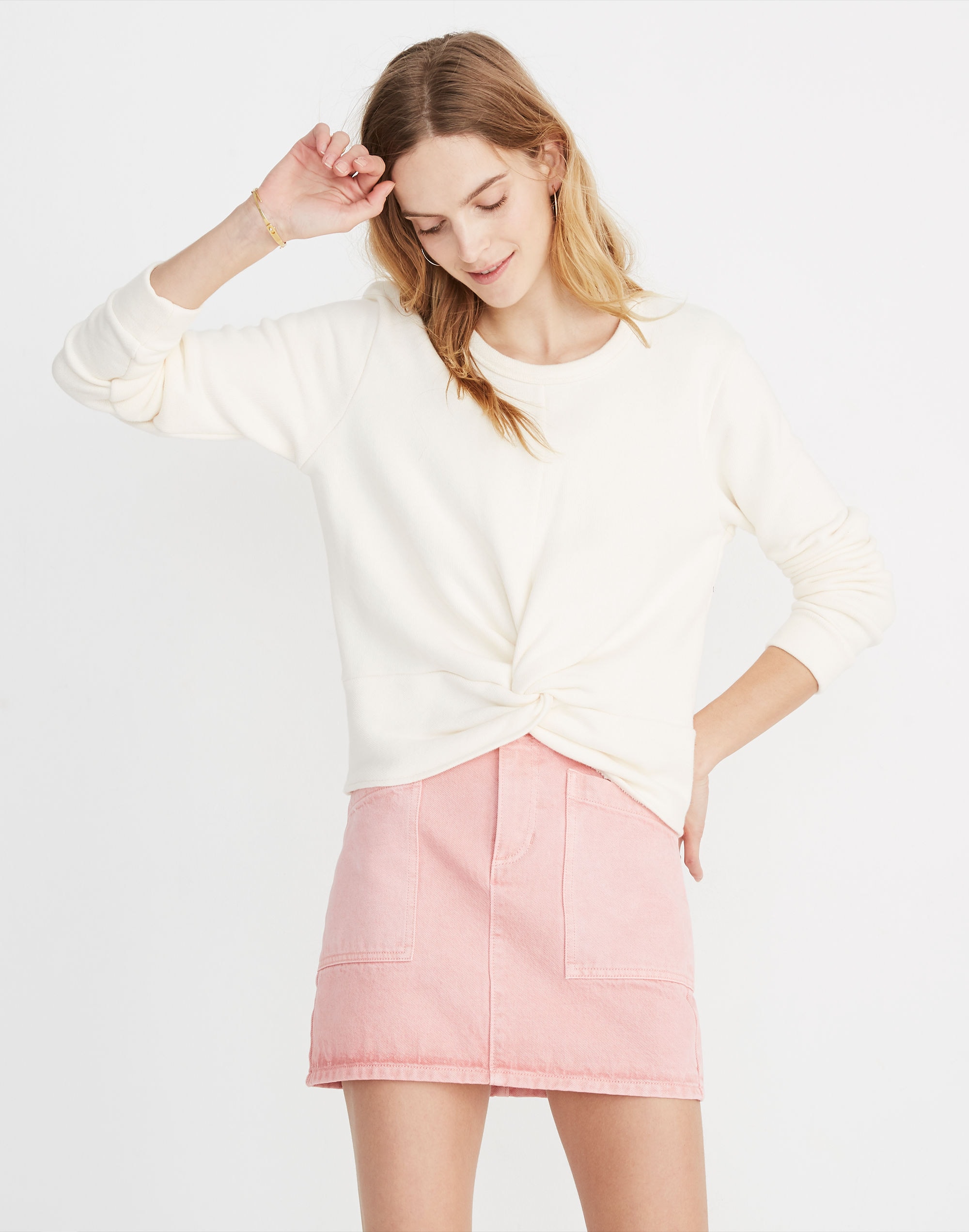 twist-front sweatshirt