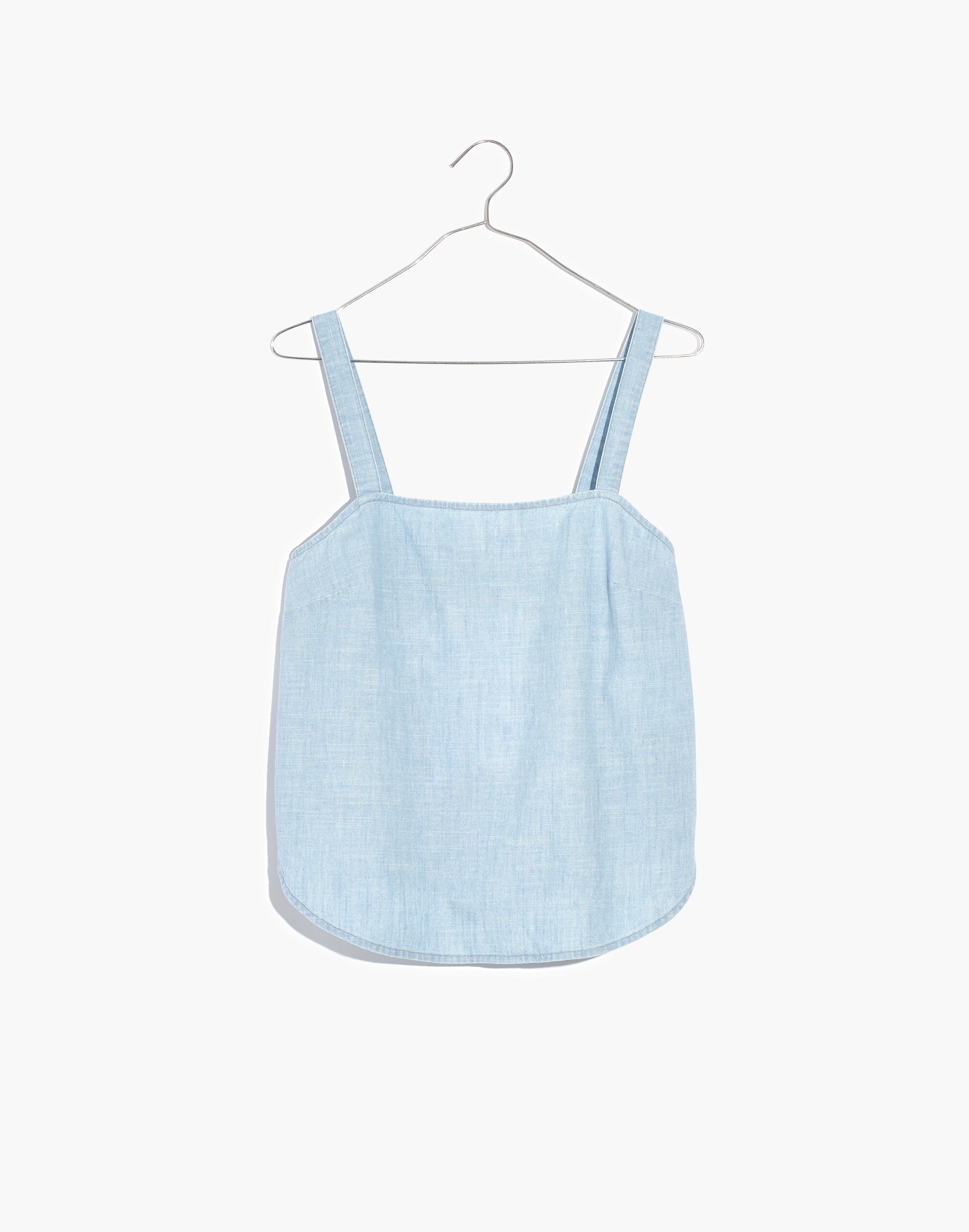 Chambray Curved-Hem Cami Top