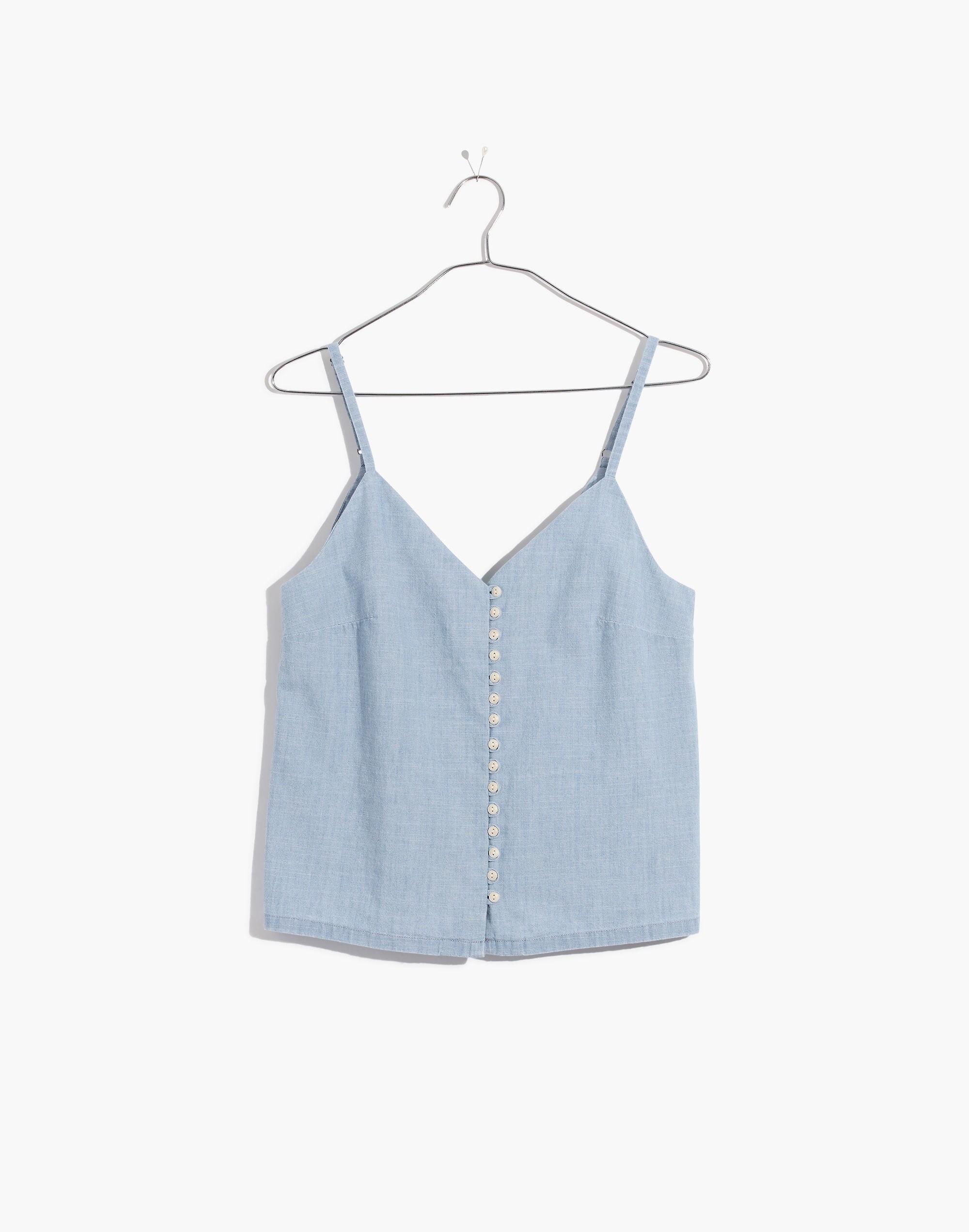 Denim Button-Down Cami Top