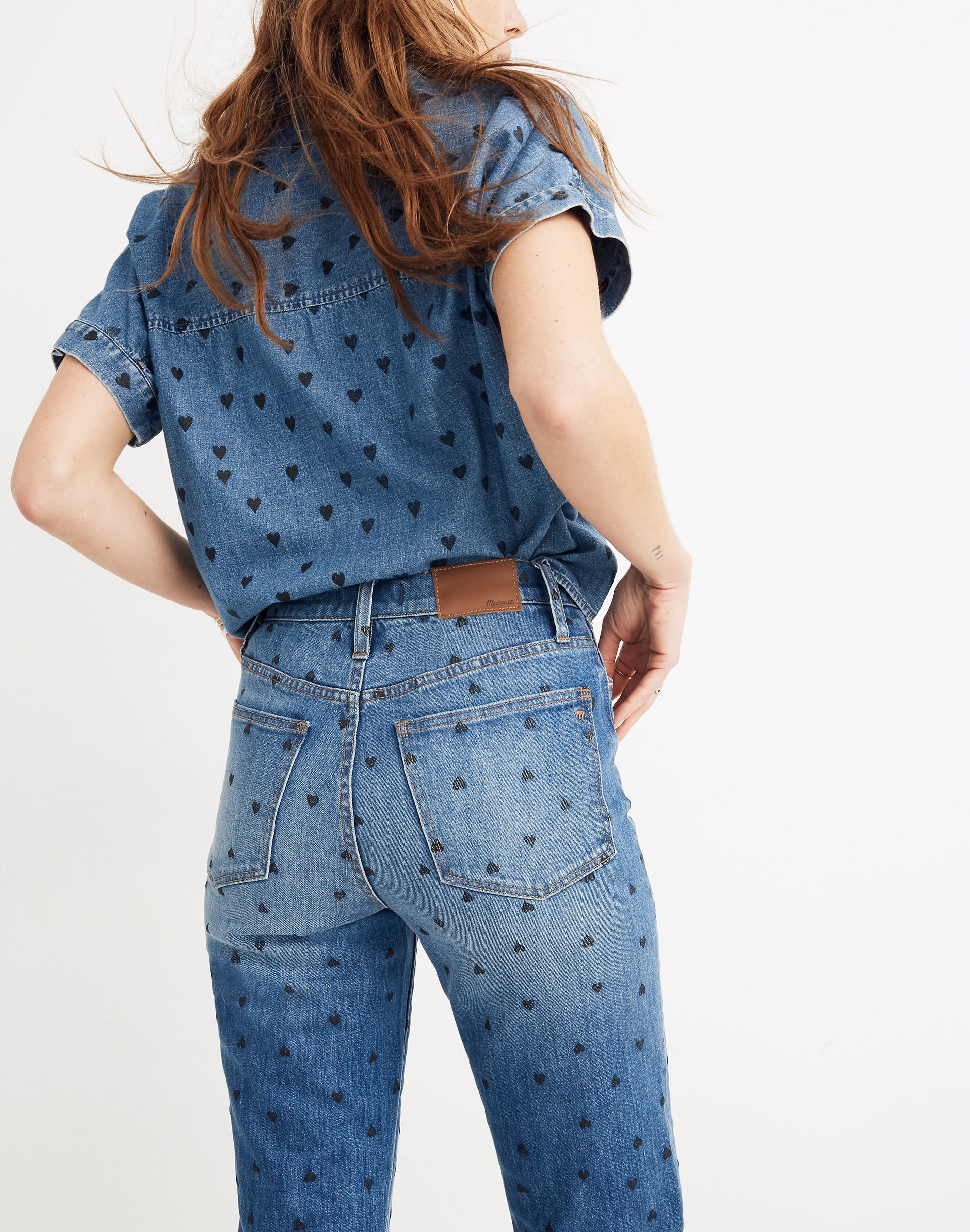 Classic Straight Jeans: Heart Print Edition