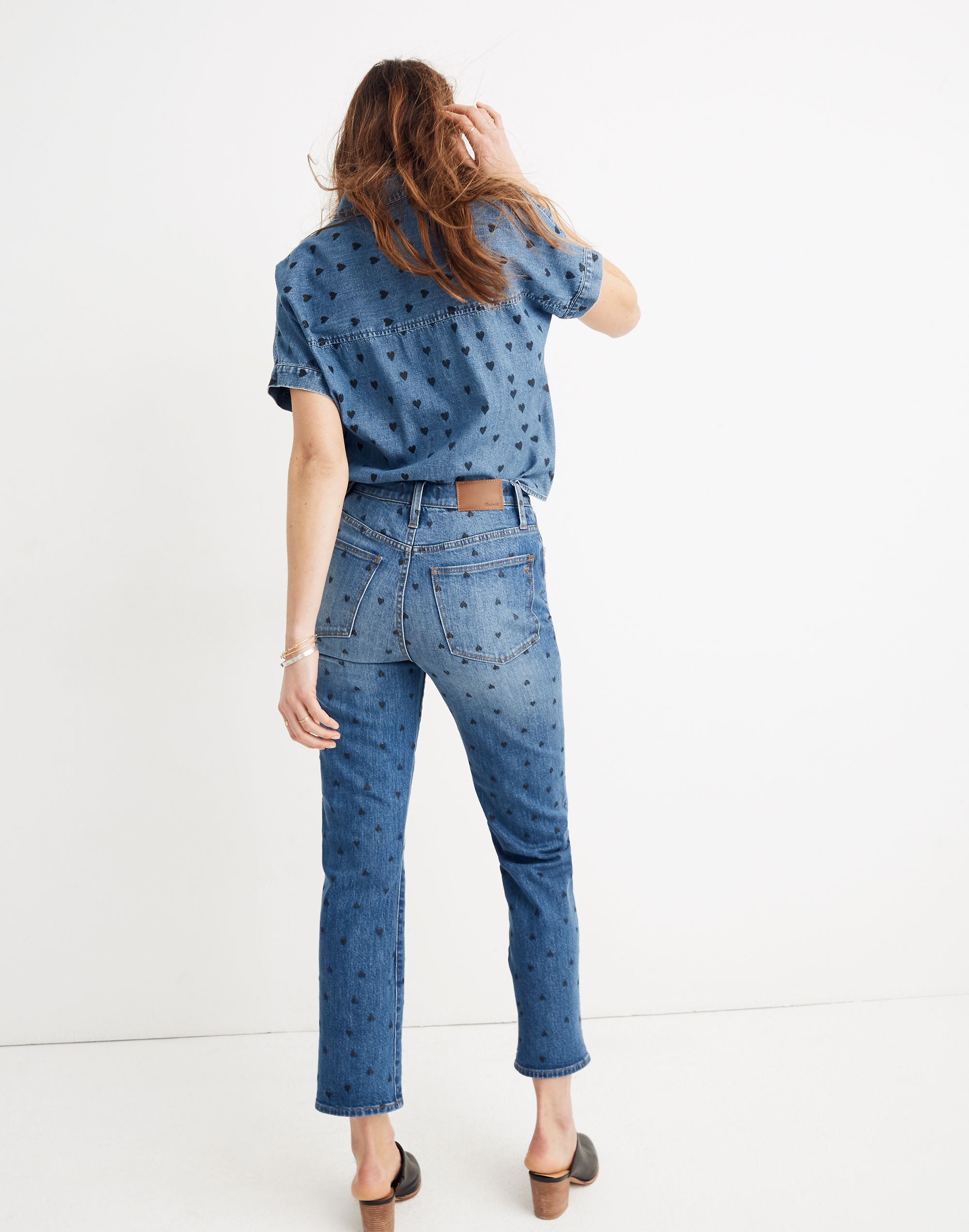 Classic Straight Jeans: Heart Print Edition