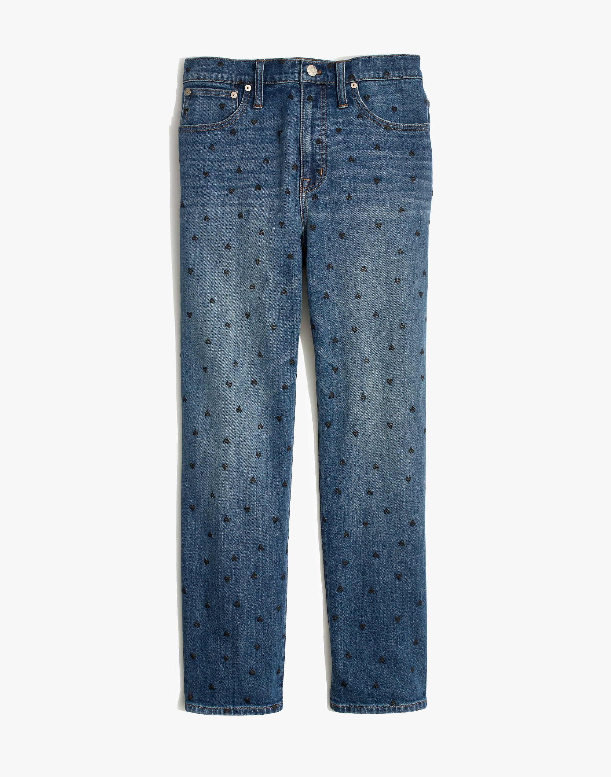 Classic Straight Jeans: Heart Print Edition