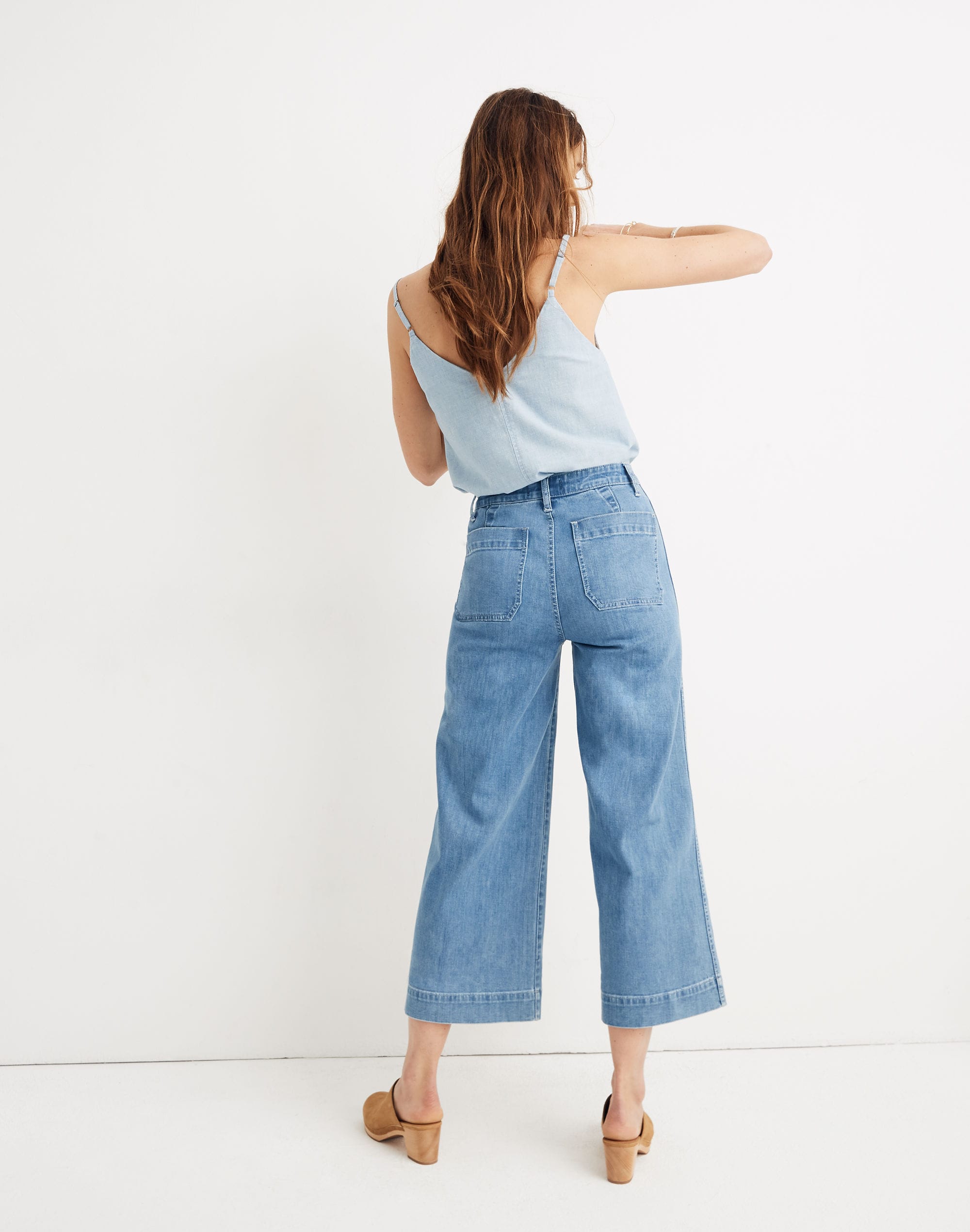 Petite Emmett Wide-Leg Crop Jeans in Langston Wash