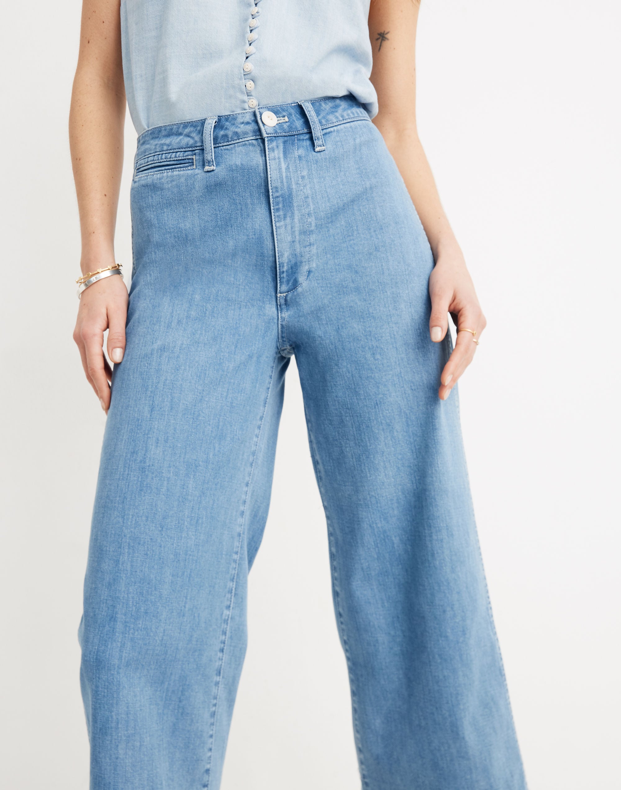Petite Emmett Wide-Leg Crop Jeans in Langston Wash