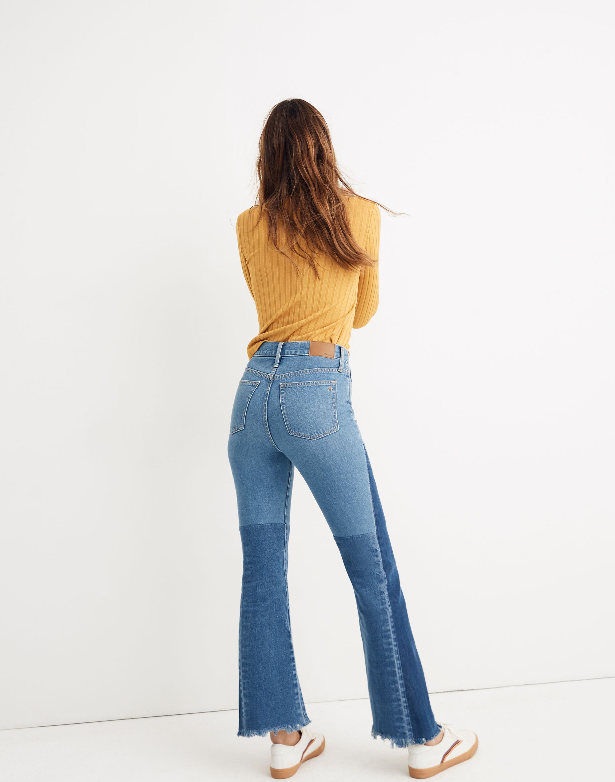 Madewell x ISKO&trade; Patchwork Rigid Flare Jeans