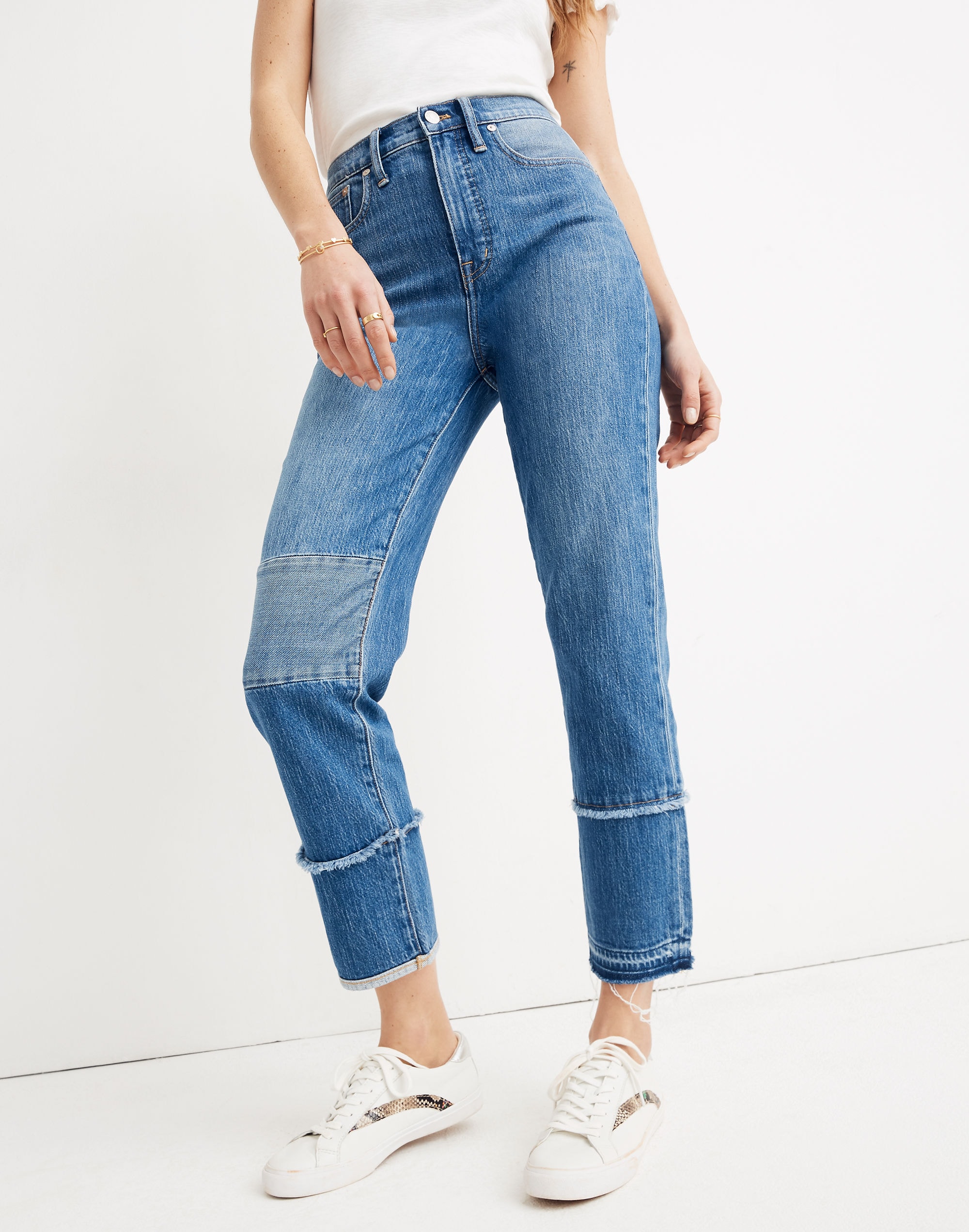 madewell x isko&trade; patched classic straight jeans