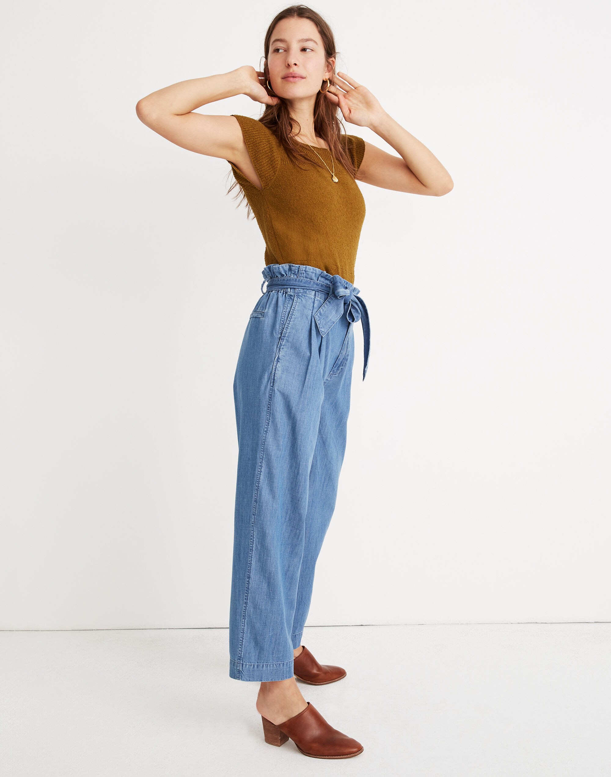 Denim Paperbag Pants