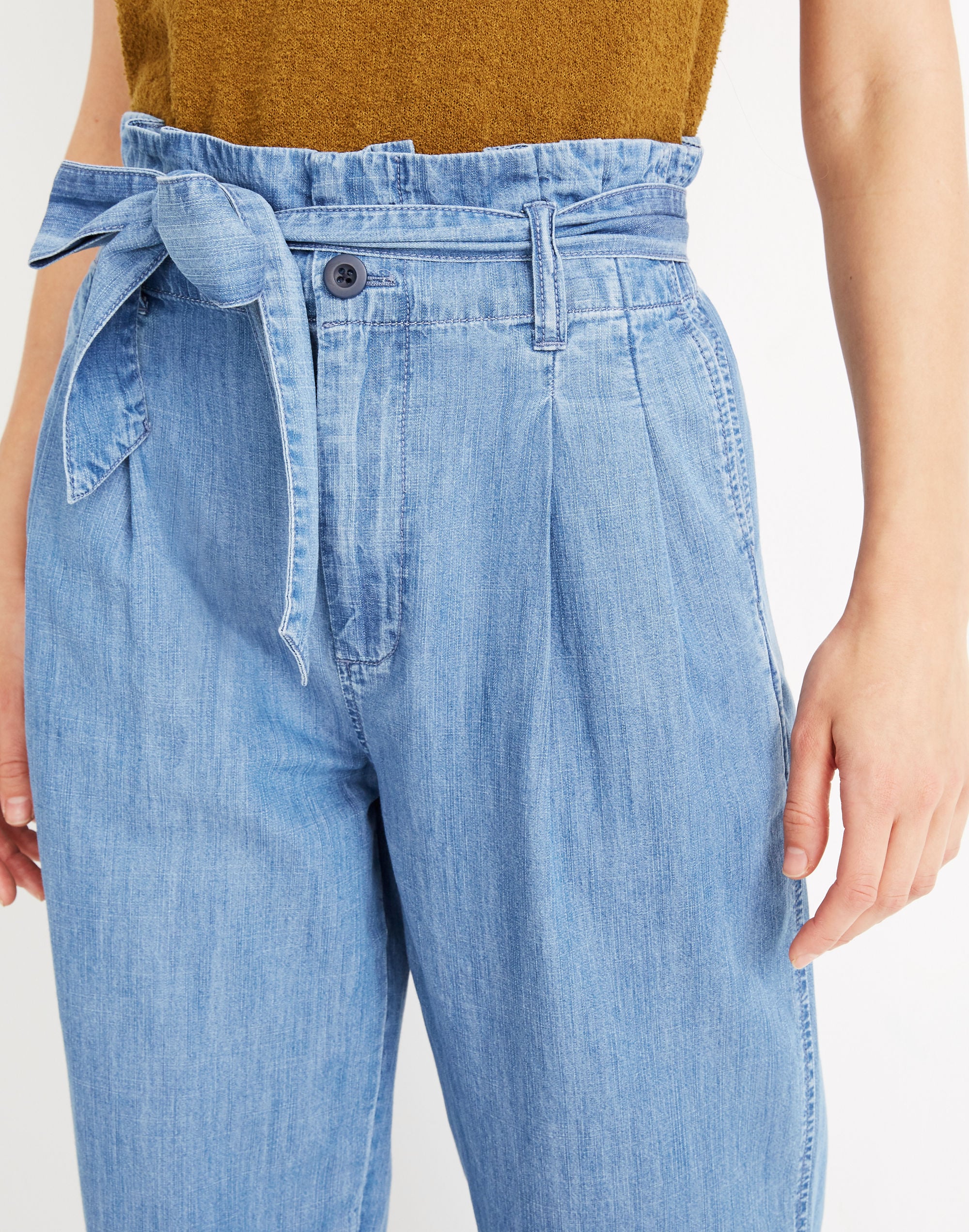 Denim Paperbag Pants