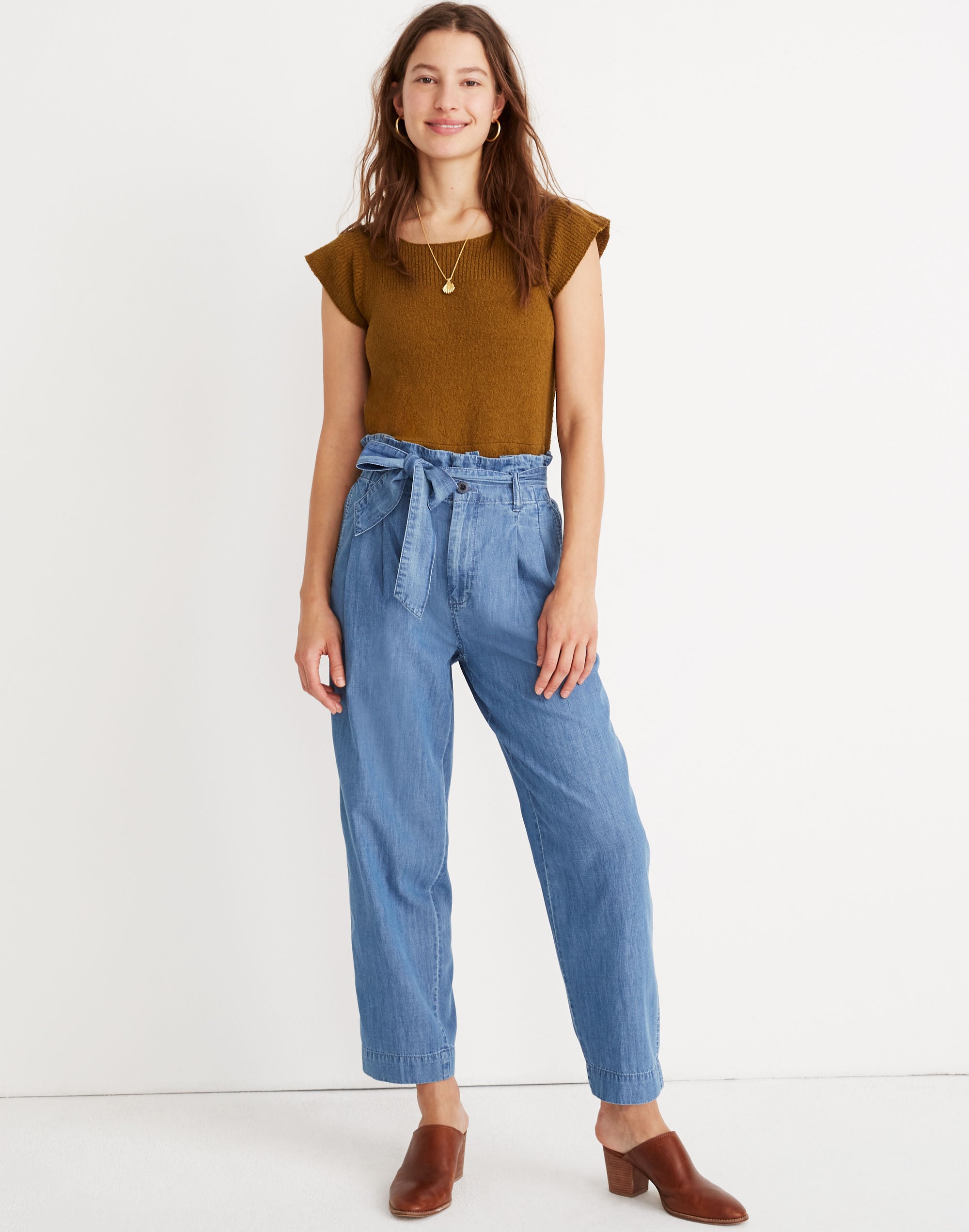 Denim Paperbag Pants