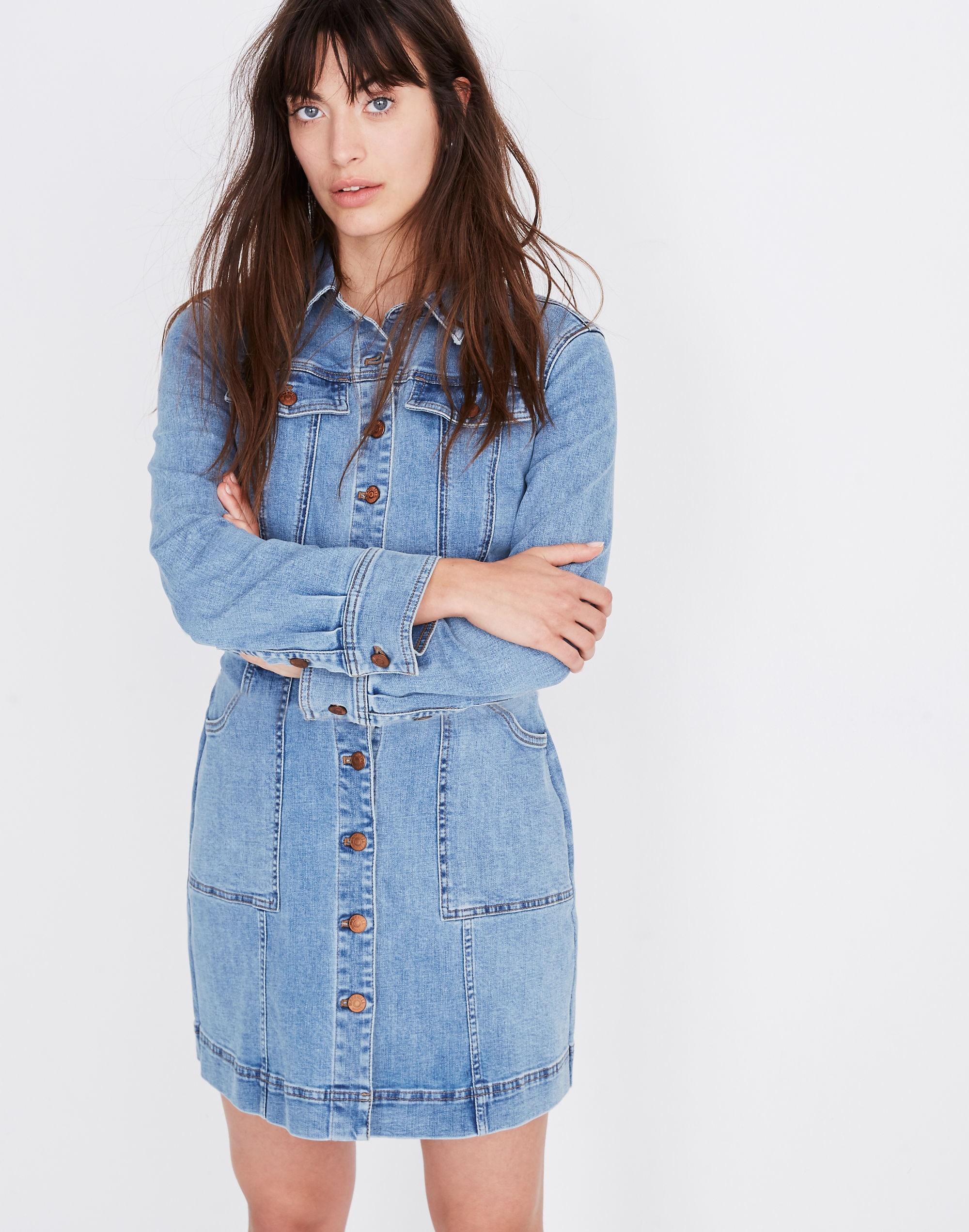 denim structured shirtdress