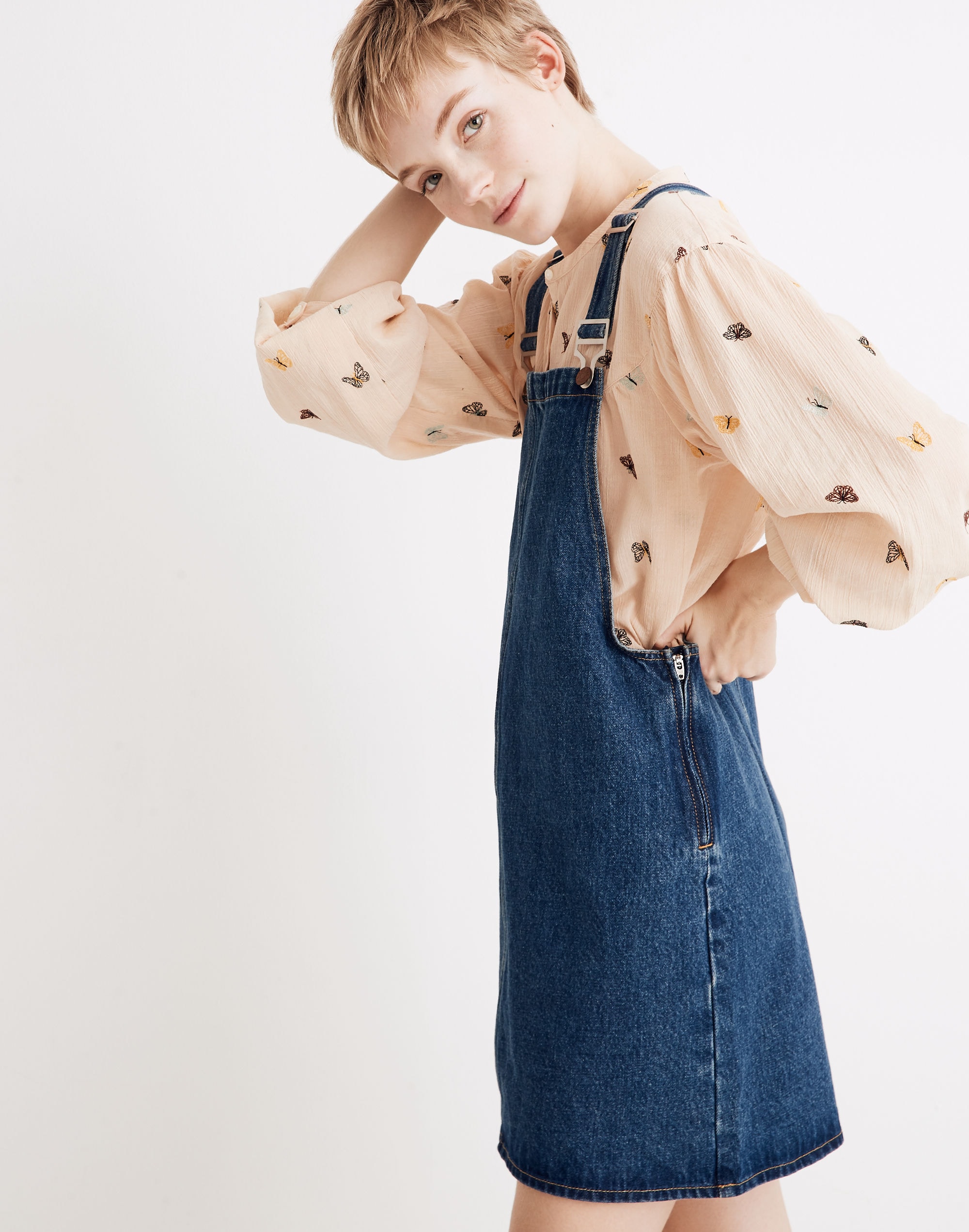 Denim Overall Mini Dress