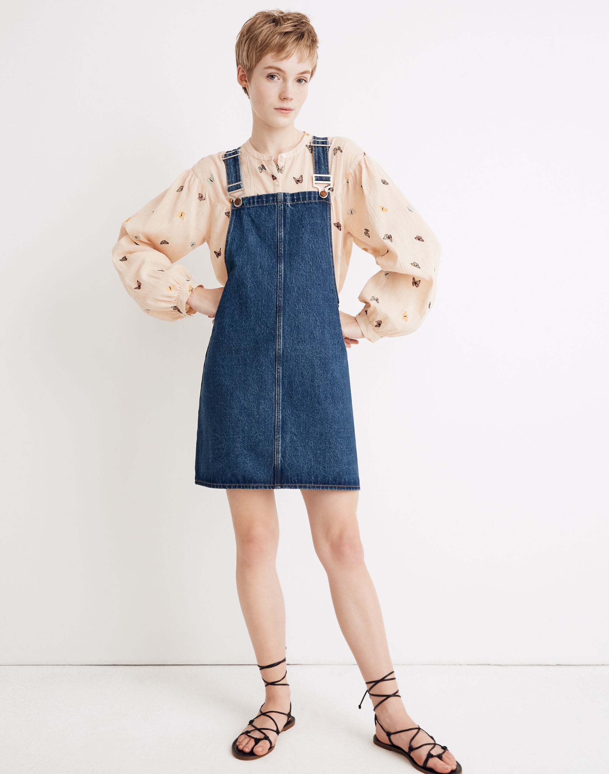 Denim Overall Mini Dress