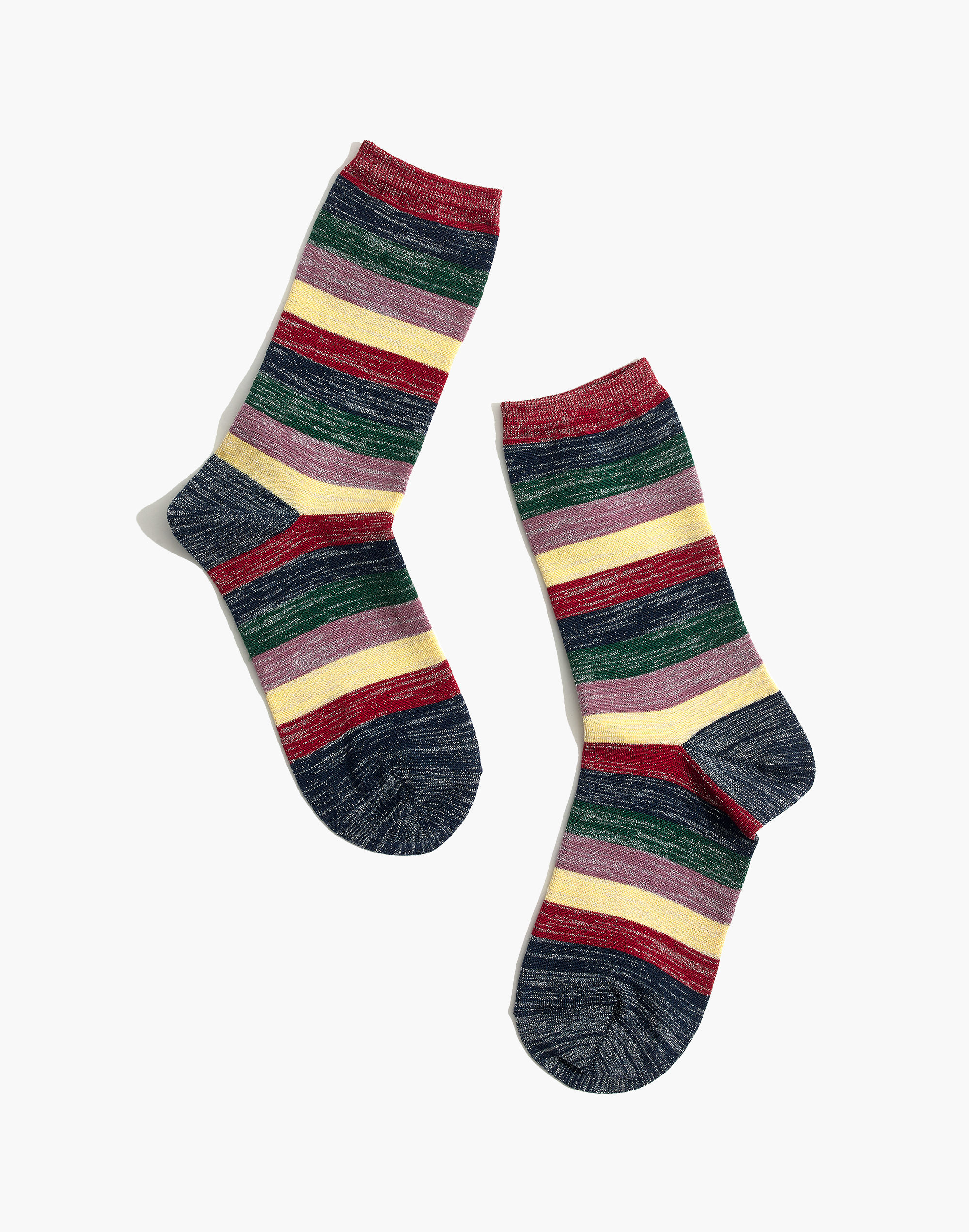 madewell x hansel from basel&trade; rainbow lurex crew socks