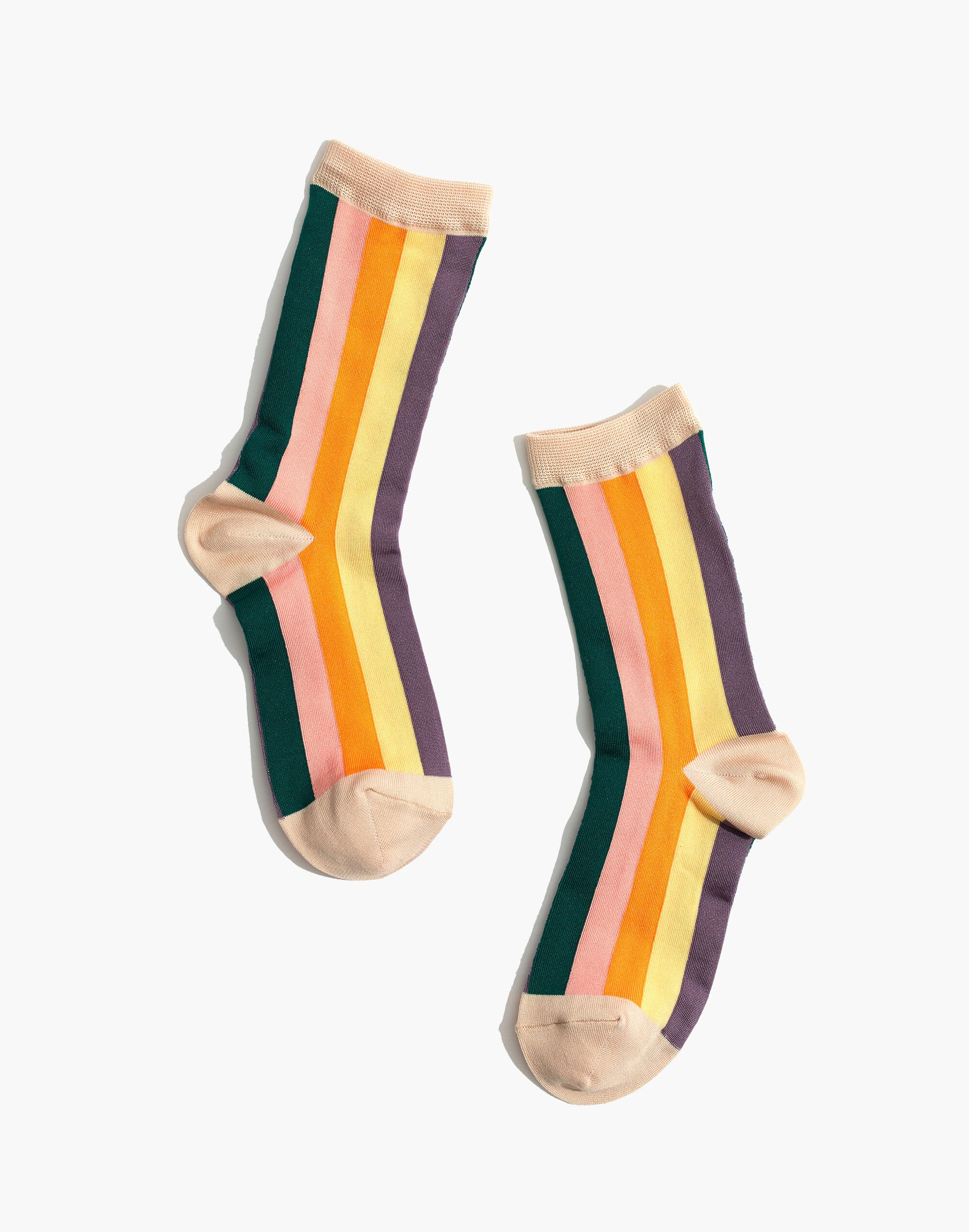 Madewell x Hansel from Basel&trade; Vertical Multistripe Crew Socks