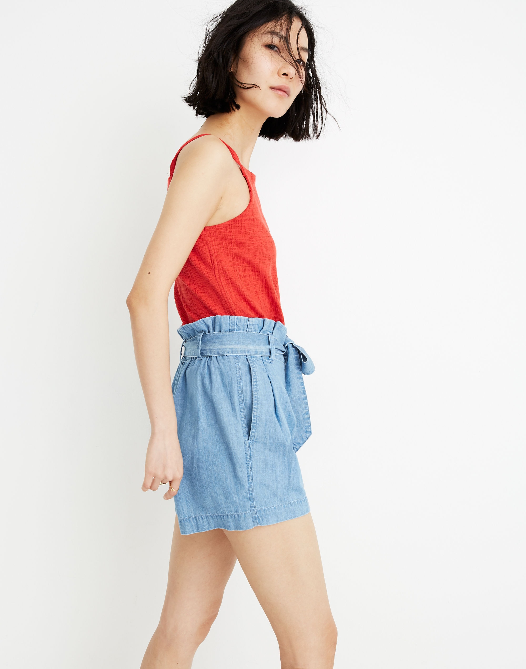 Denim Paperbag Shorts