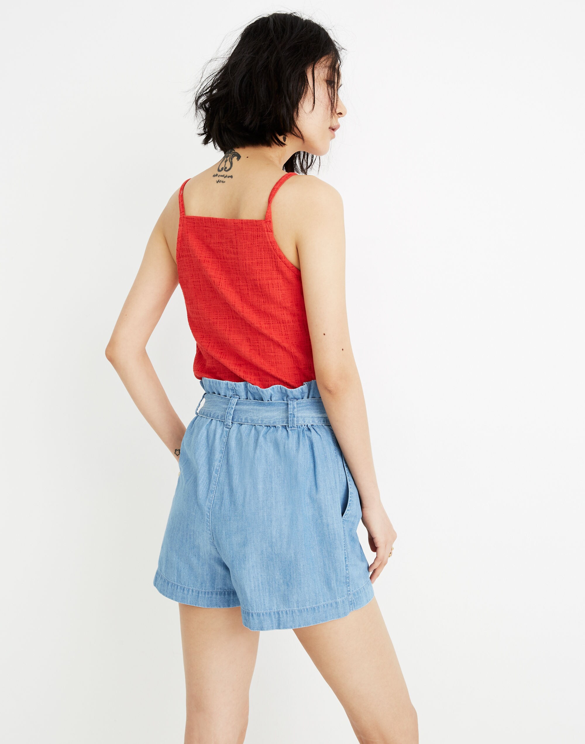 Denim Paperbag Shorts