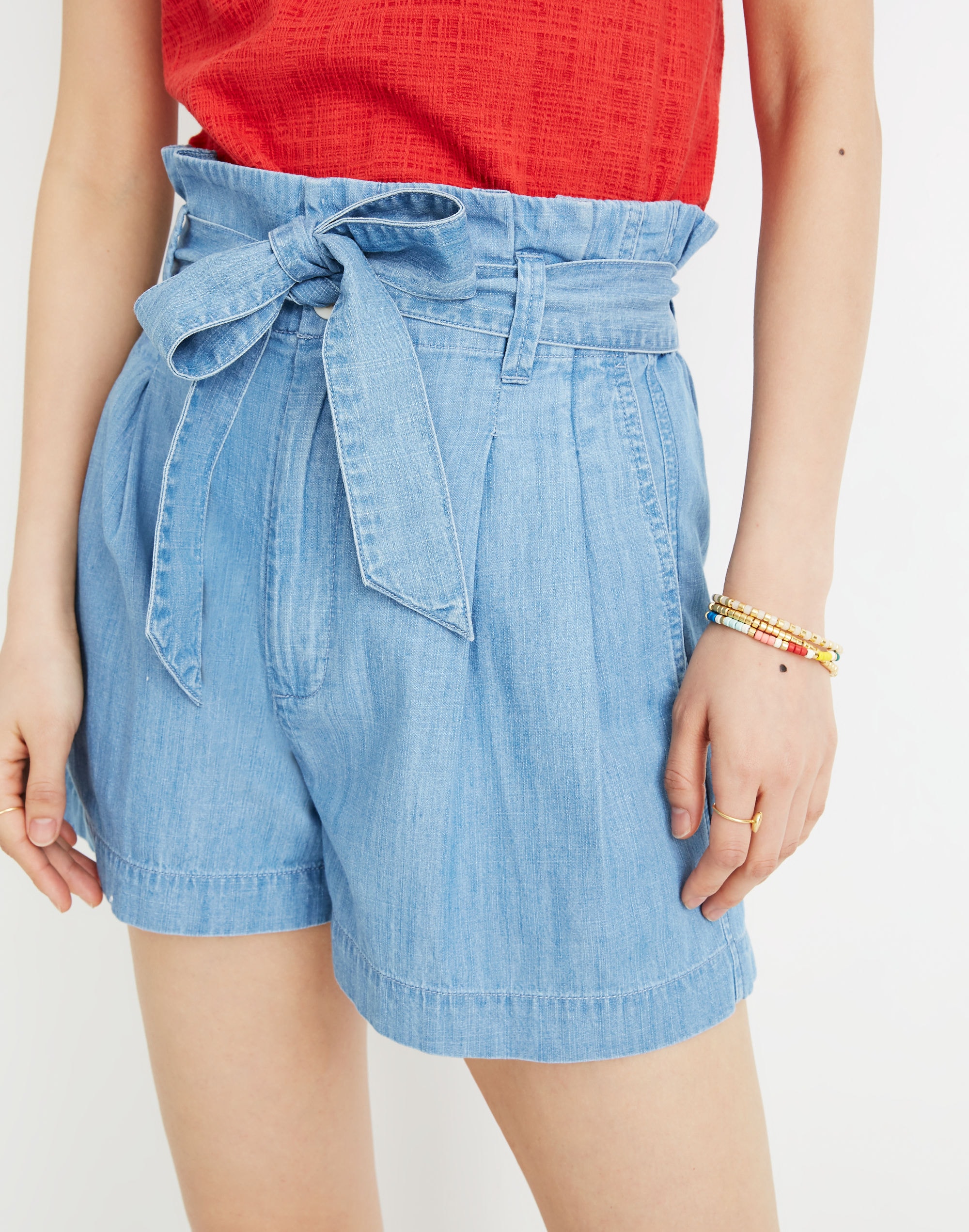 Denim Paperbag Shorts