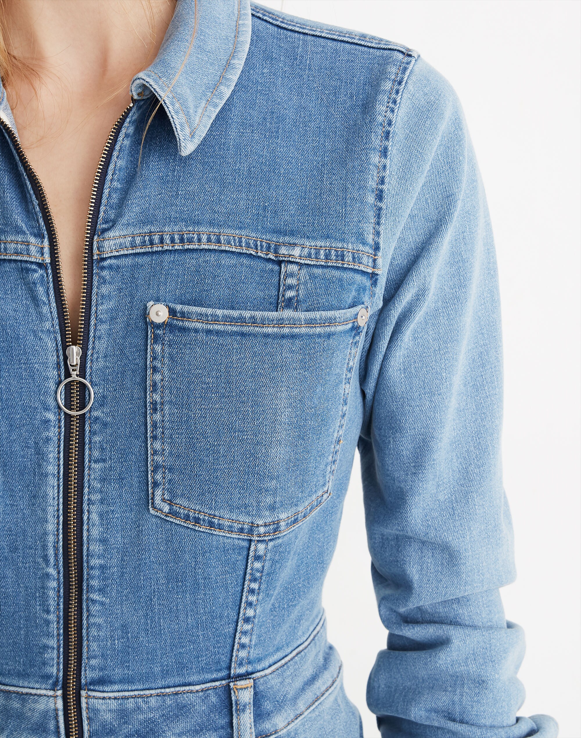 Madewell x ISKO&trade; Pieced Denim Jumpsuit