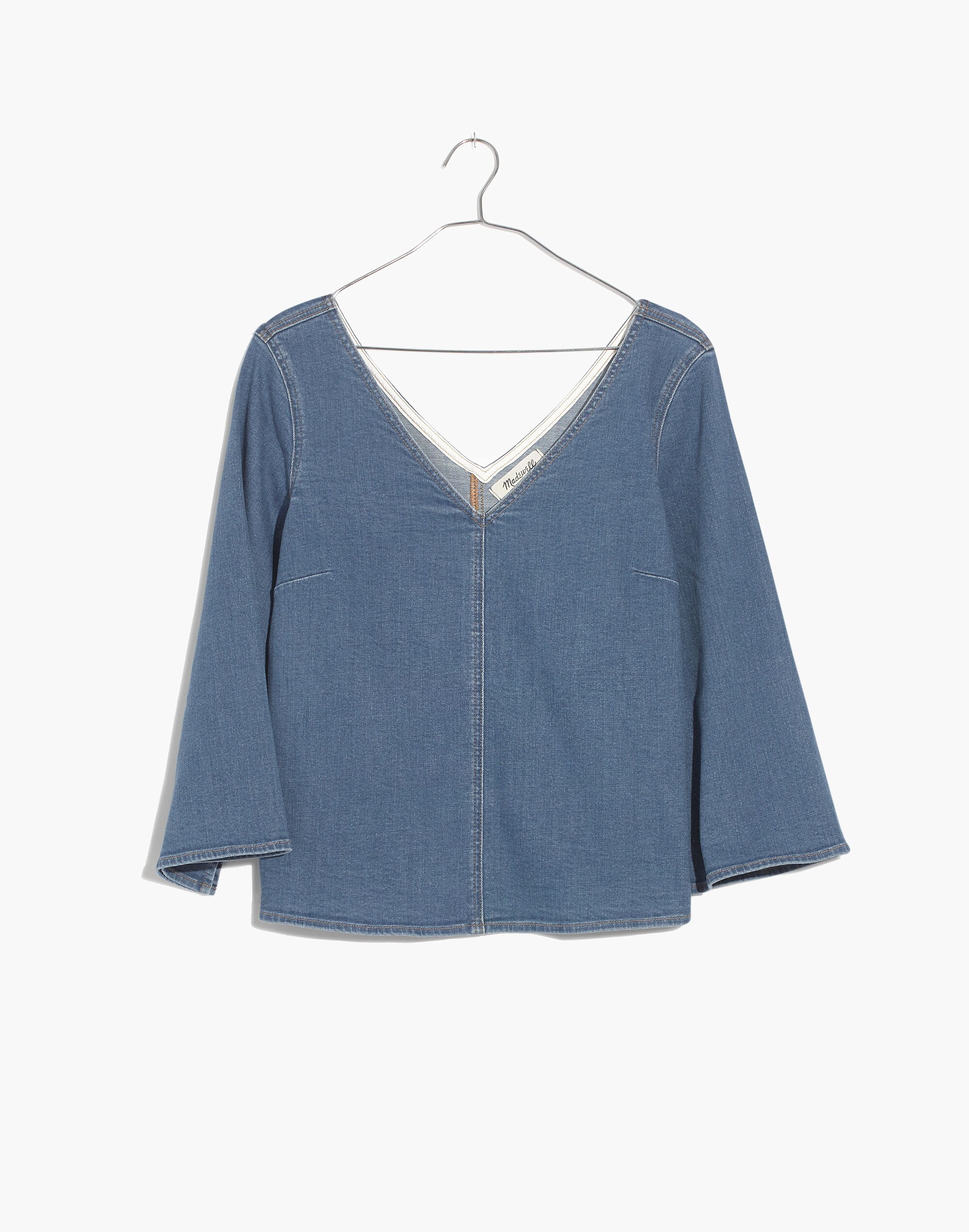 Madewell x ISKO&trade; Slit-Sleeve Denim Top