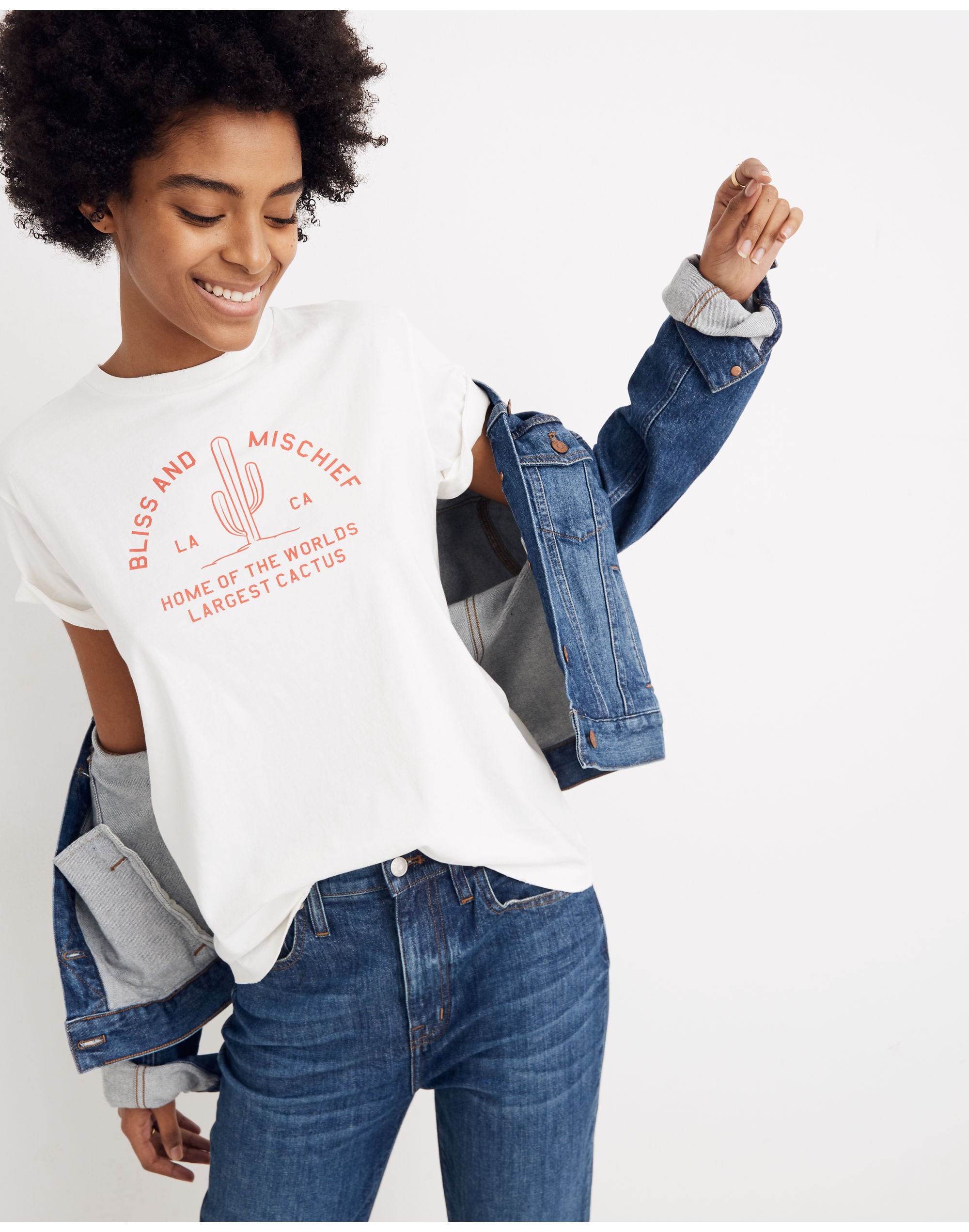bliss &amp; mischief&reg; bliss home of the world's largest cactus destroyed tee