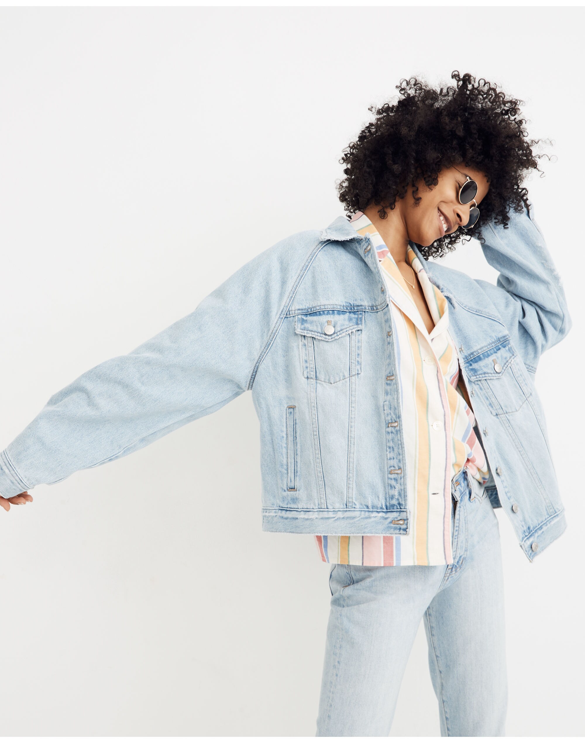 The Raglan Oversized Jean Jacket in Bristol Wash