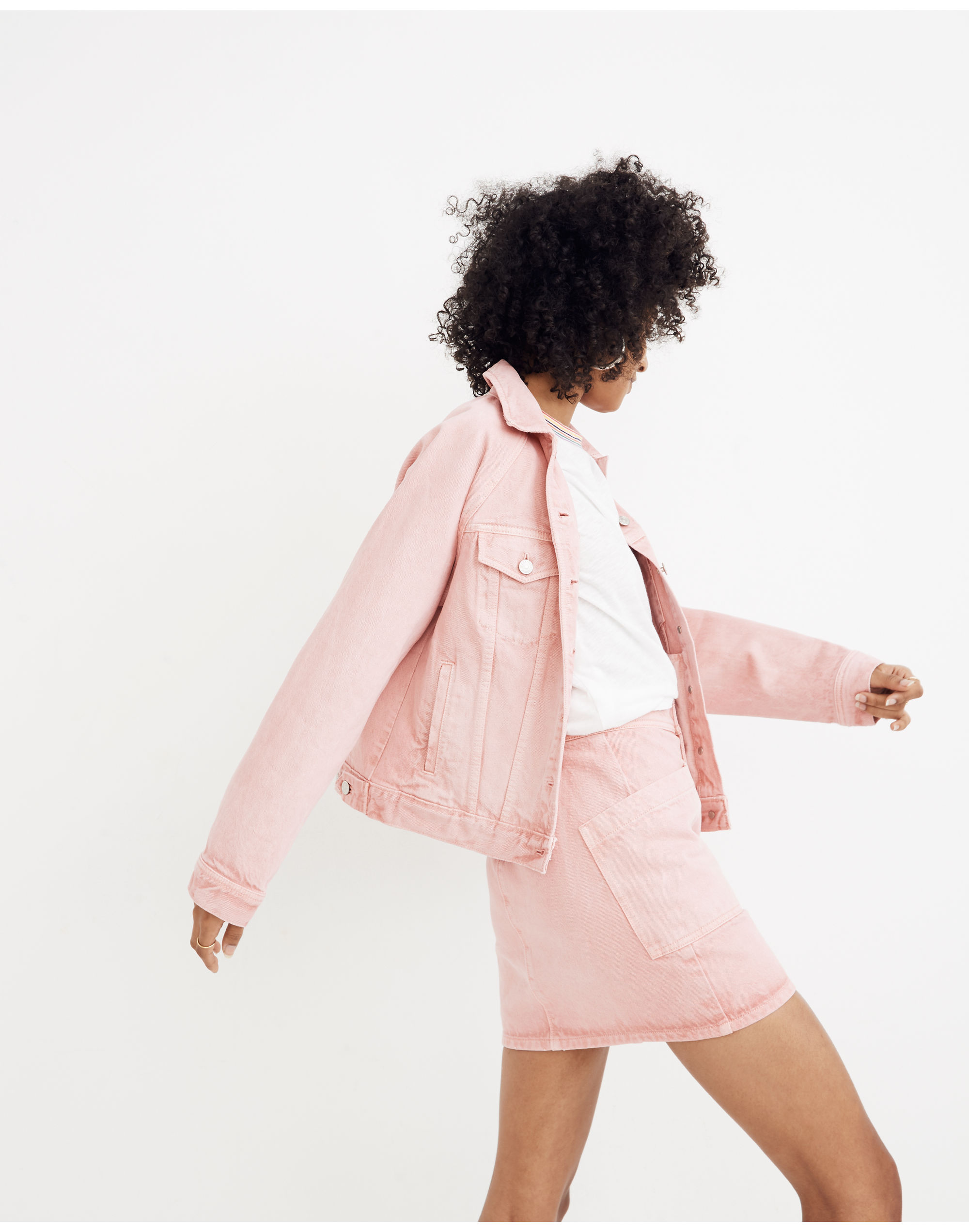 The Raglan Oversized Jean Jacket in Dusty Rose