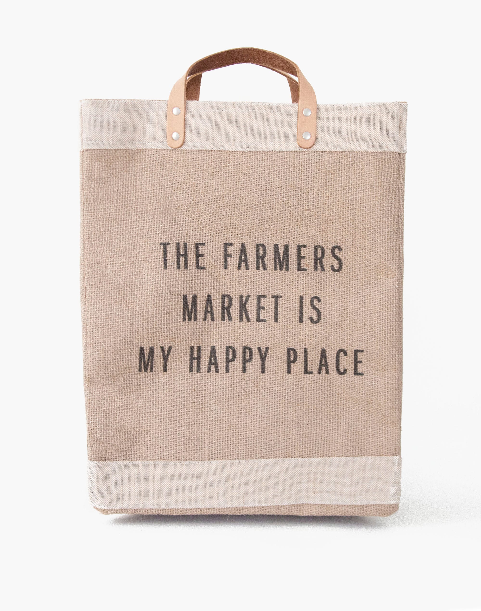 apolis the farmer's market is my happy place reusable market tote bag