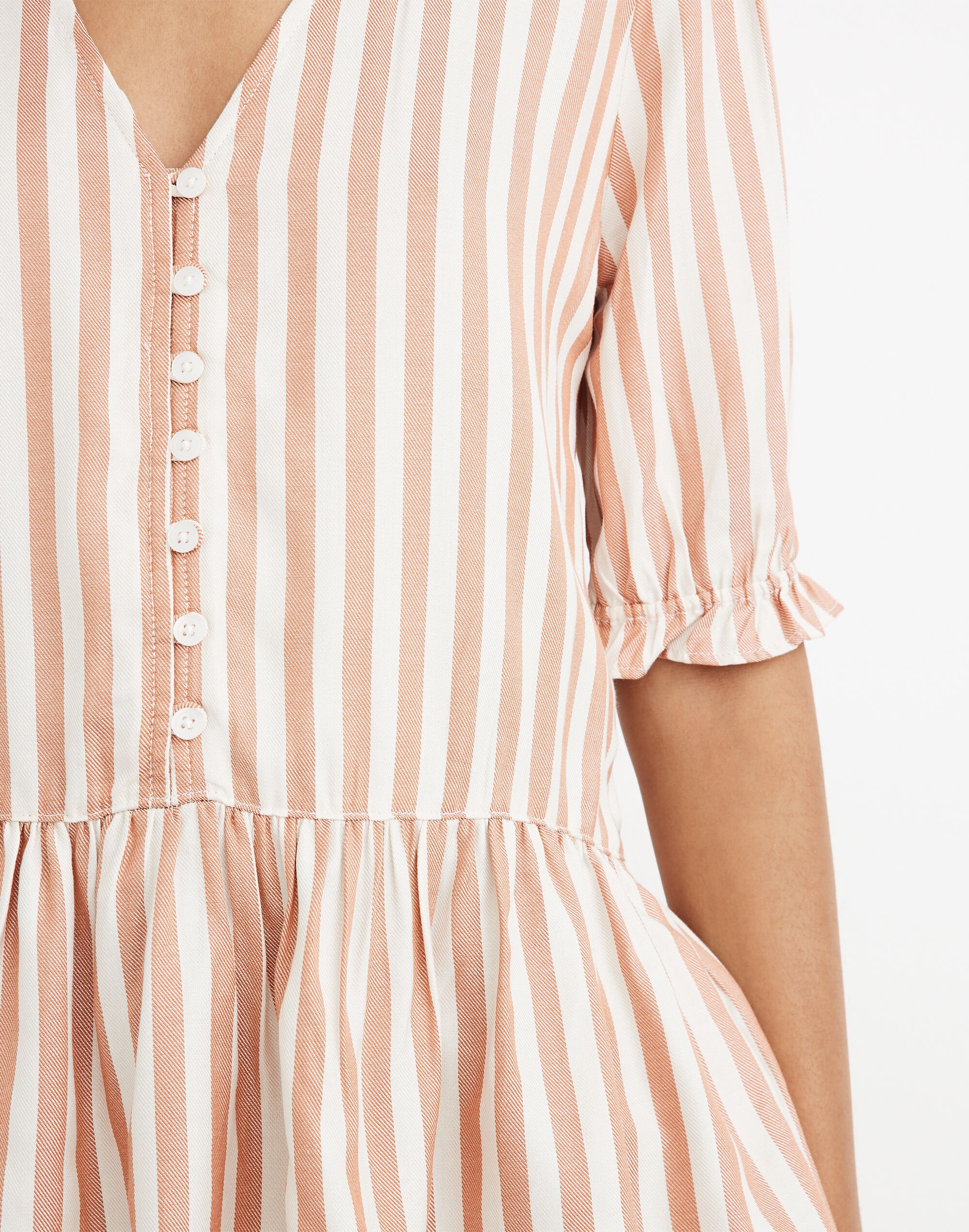Courtyard Ruffle-Hem Top in Stripe
